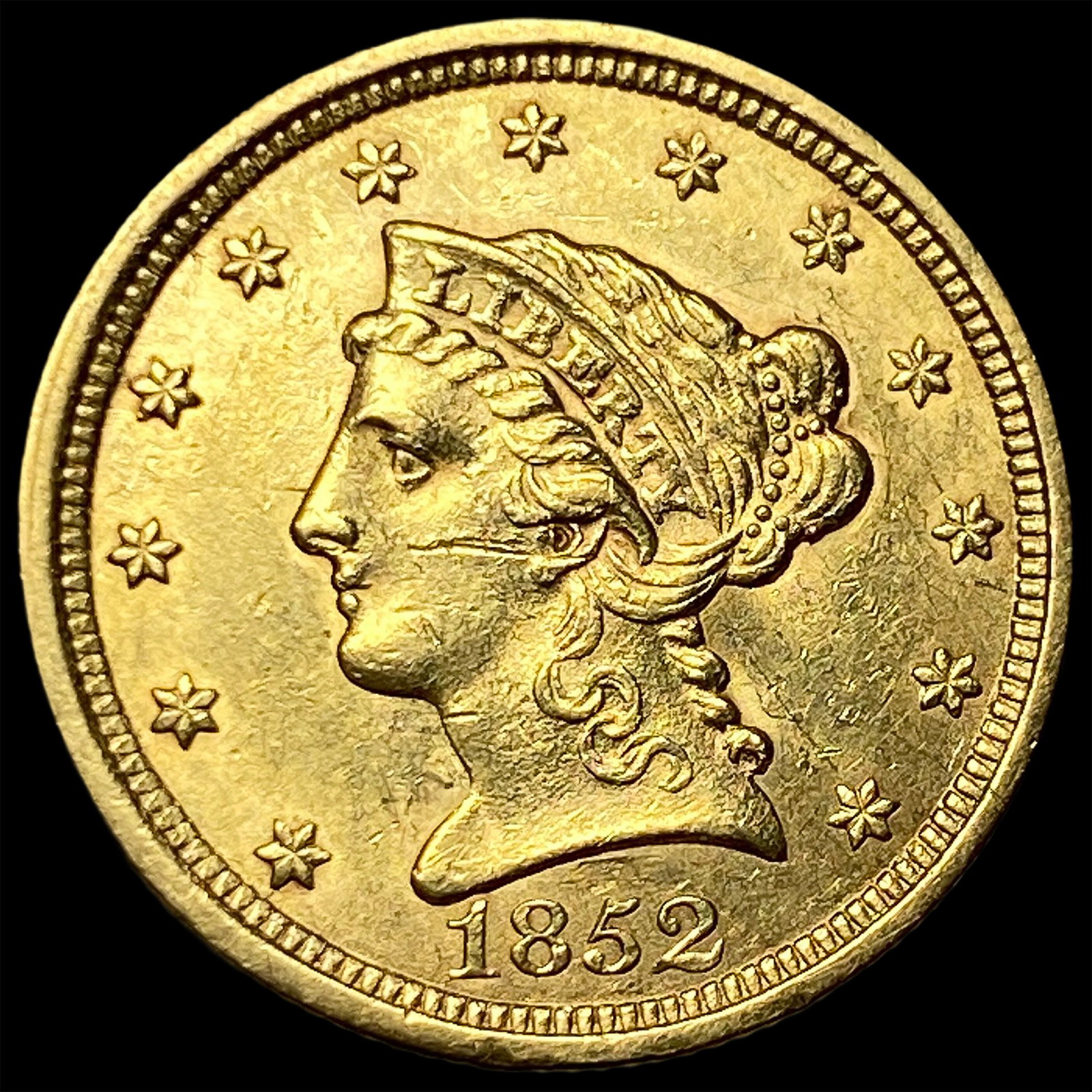 1852 Liberty Head Gold $2.5 Quarter Eagle CHOICE BU: 1852 Liberty Head Gold $2.5 Quarter Eagle CHOICE BU