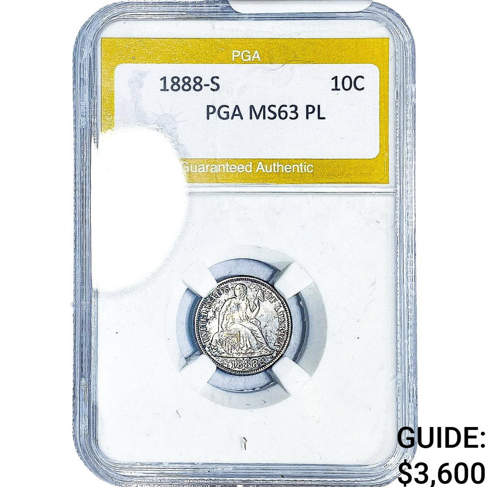 1888-S Seated Liberty Dime PGA MS63 PL (1 of 2)