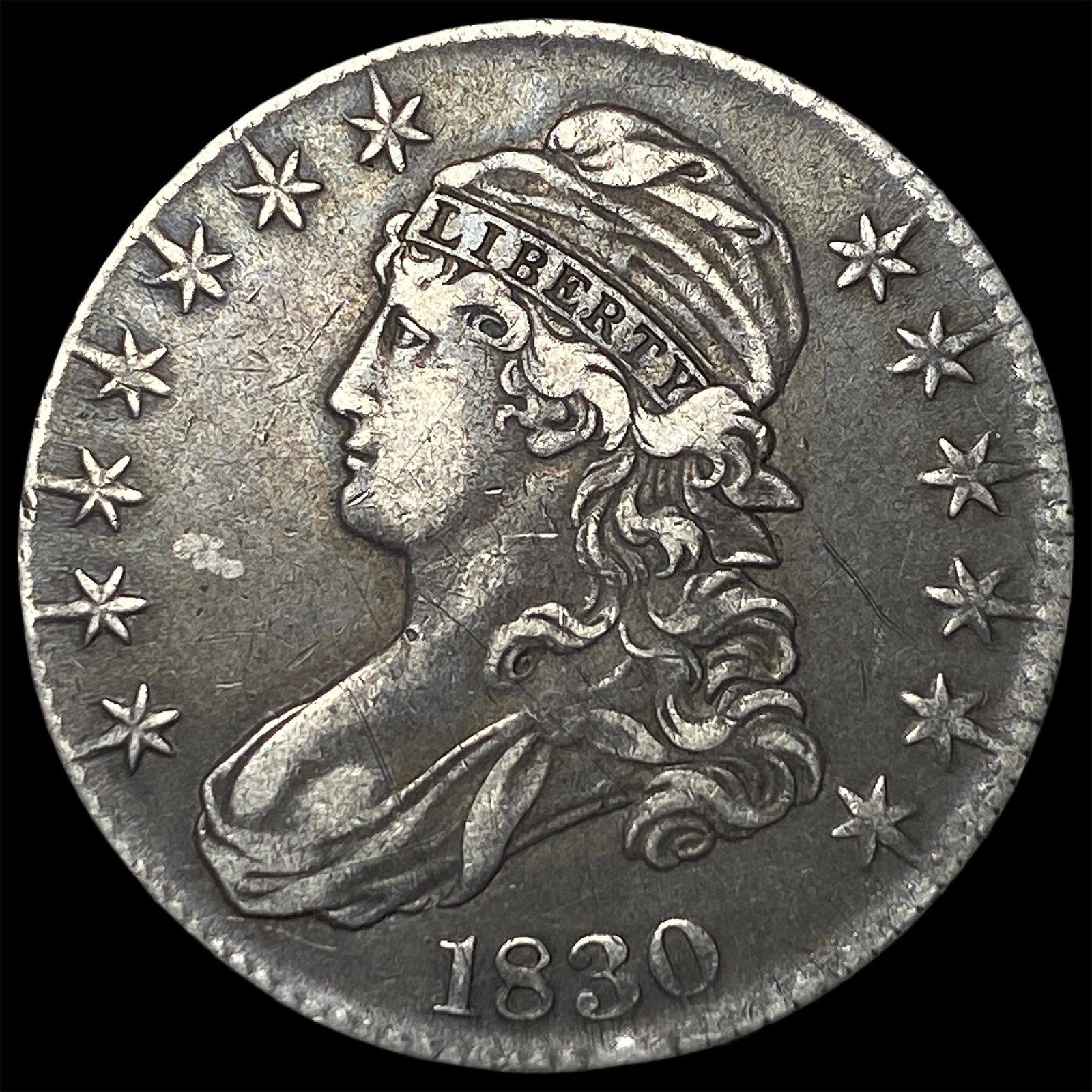 1830 Capped Bust Half Dollar NEARLY UNCIRCULATED: 1830 Capped Bust Half Dollar NEARLY UNCIRCULATED