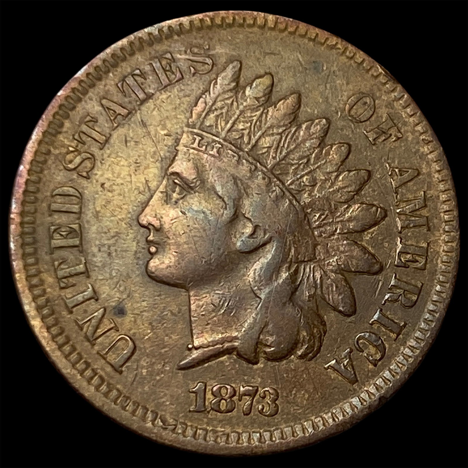 1873 Indian Head Cent NEARLY UNCIRCULATED: 1873 Indian Head Cent NEARLY UNCIRCULATED