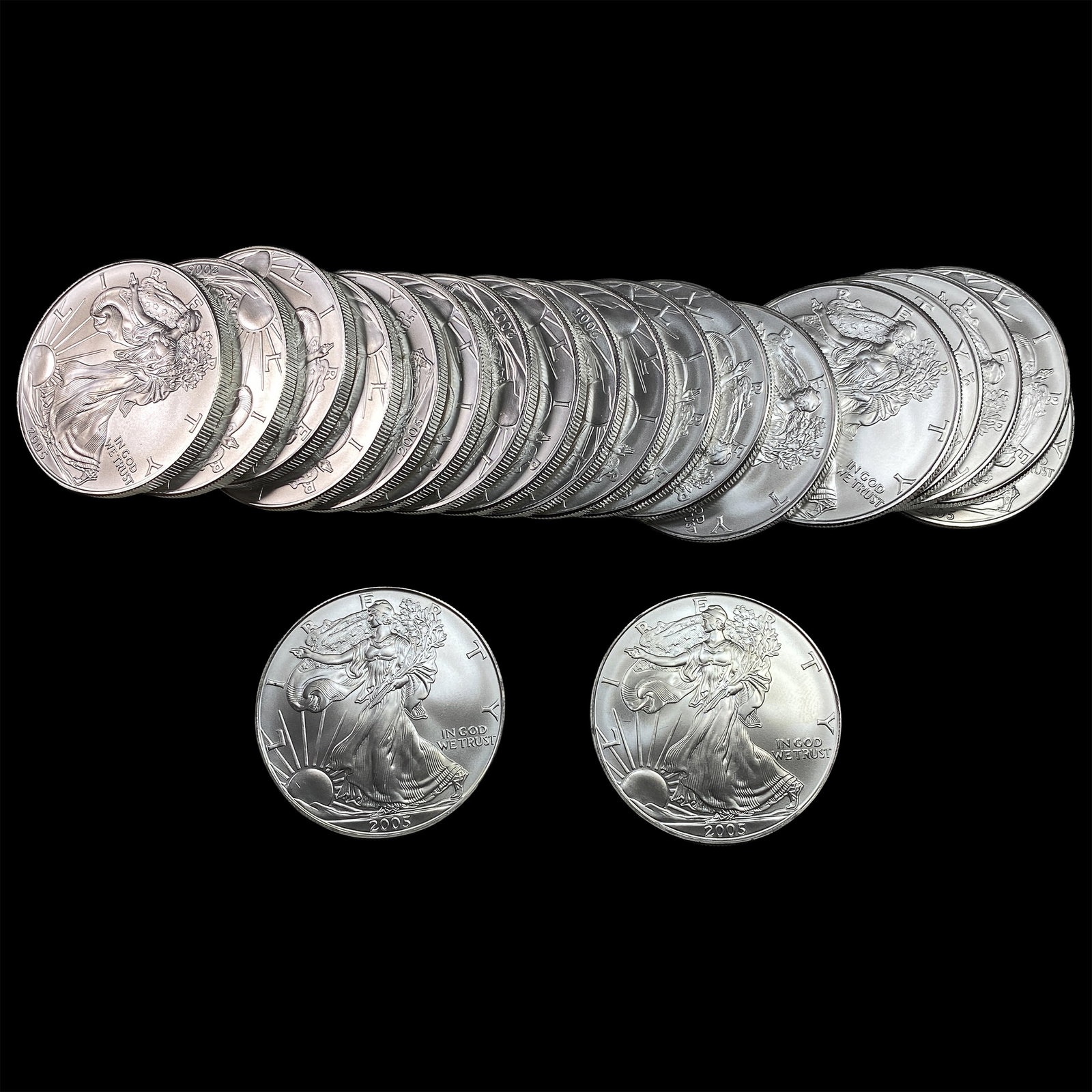 20 2005 Silver Eagles GEM BU: 20 2005 Silver Eagles GEM BU