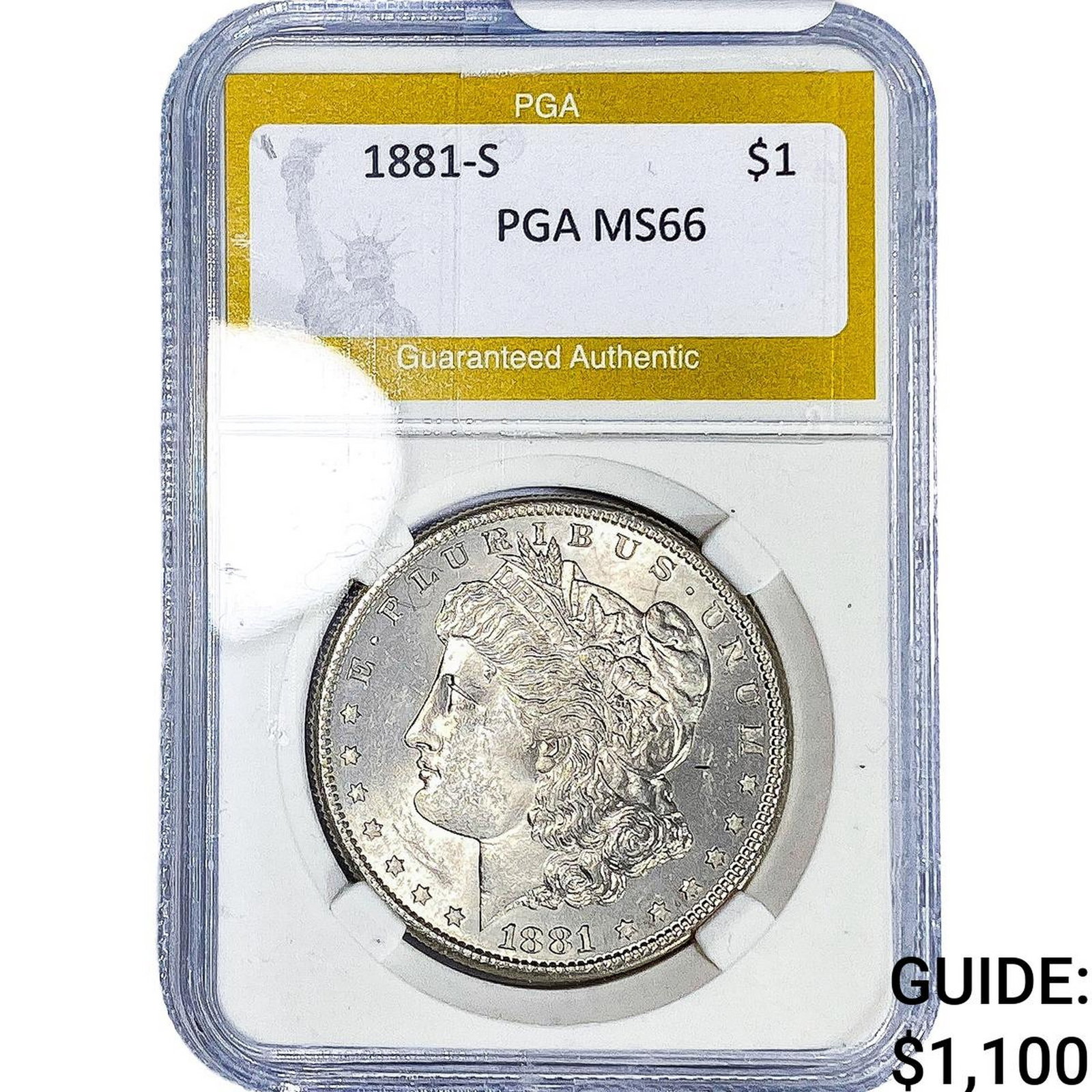 1881-S Morgan Silver Dollar PGA MS66: 1881-S Morgan Silver Dollar PGA MS66
