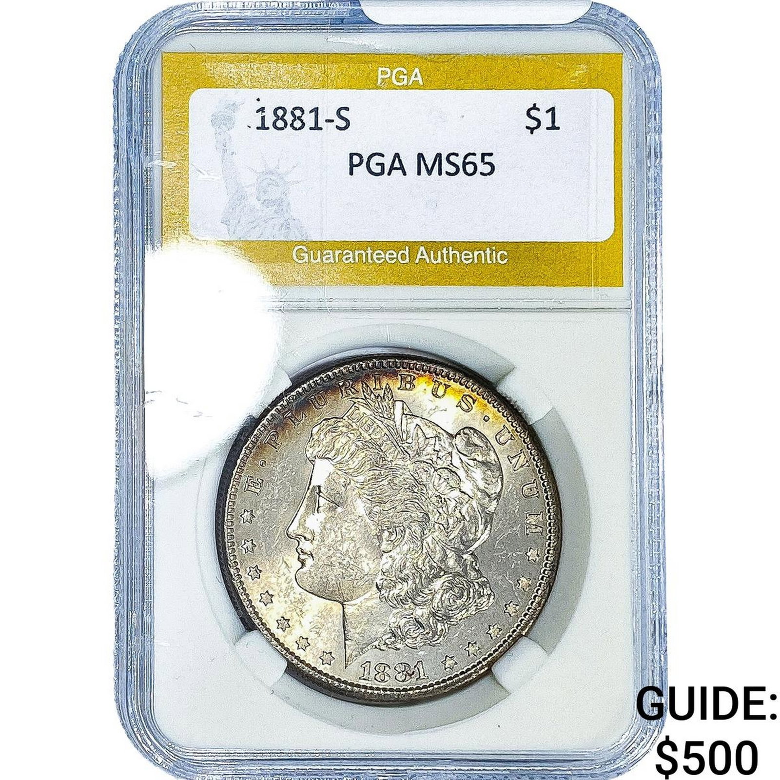 1881-S Morgan Silver Dollar PGA MS65: 1881-S Morgan Silver Dollar PGA MS65