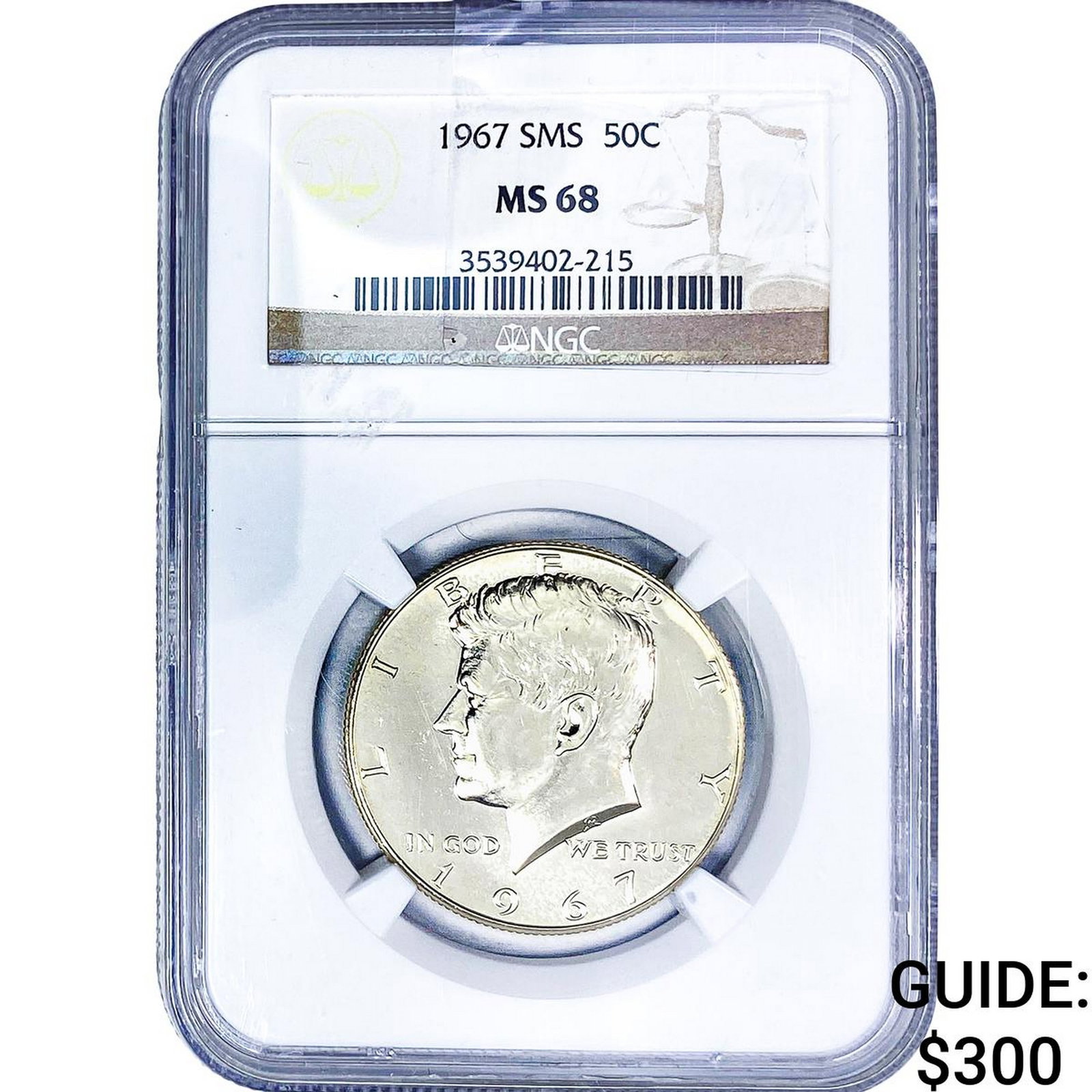 1967 Kennedy Half Dollar NGC MS68 SMS: 1967 Kennedy Half Dollar NGC MS68 SMS