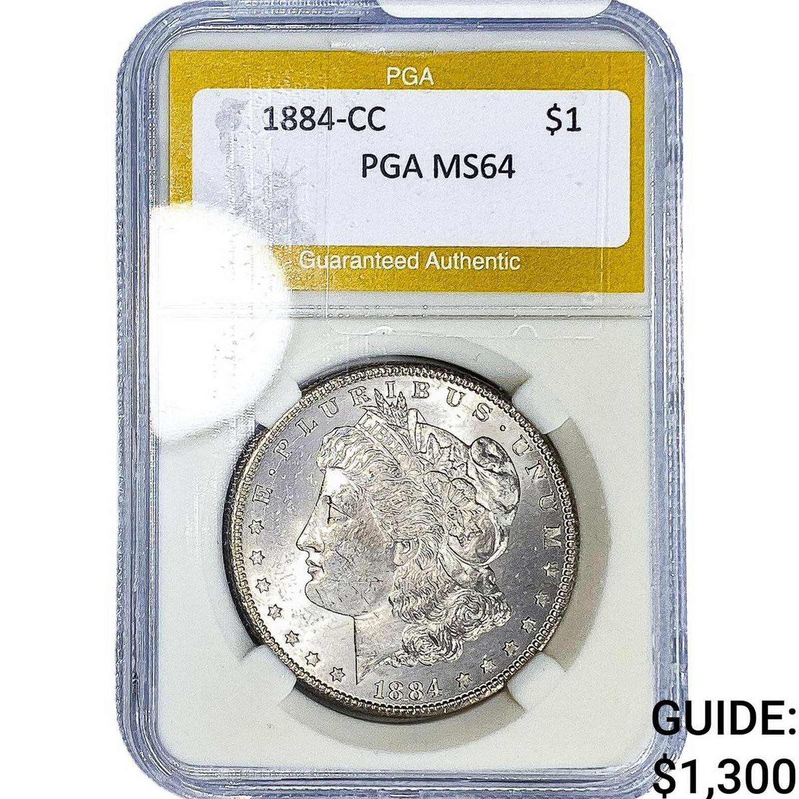 1884-CC Morgan Silver Dollar PGA MS64: 1884-CC Morgan Silver Dollar PGA MS64