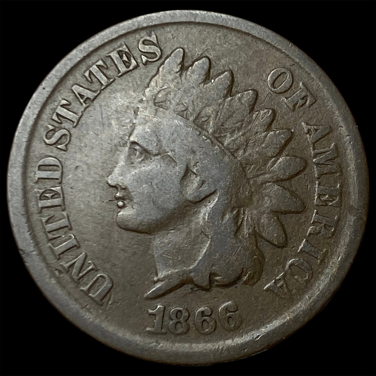 1866 Indian Head Cent NICELY CIRCULATED: 1866 Indian Head Cent NICELY CIRCULATED