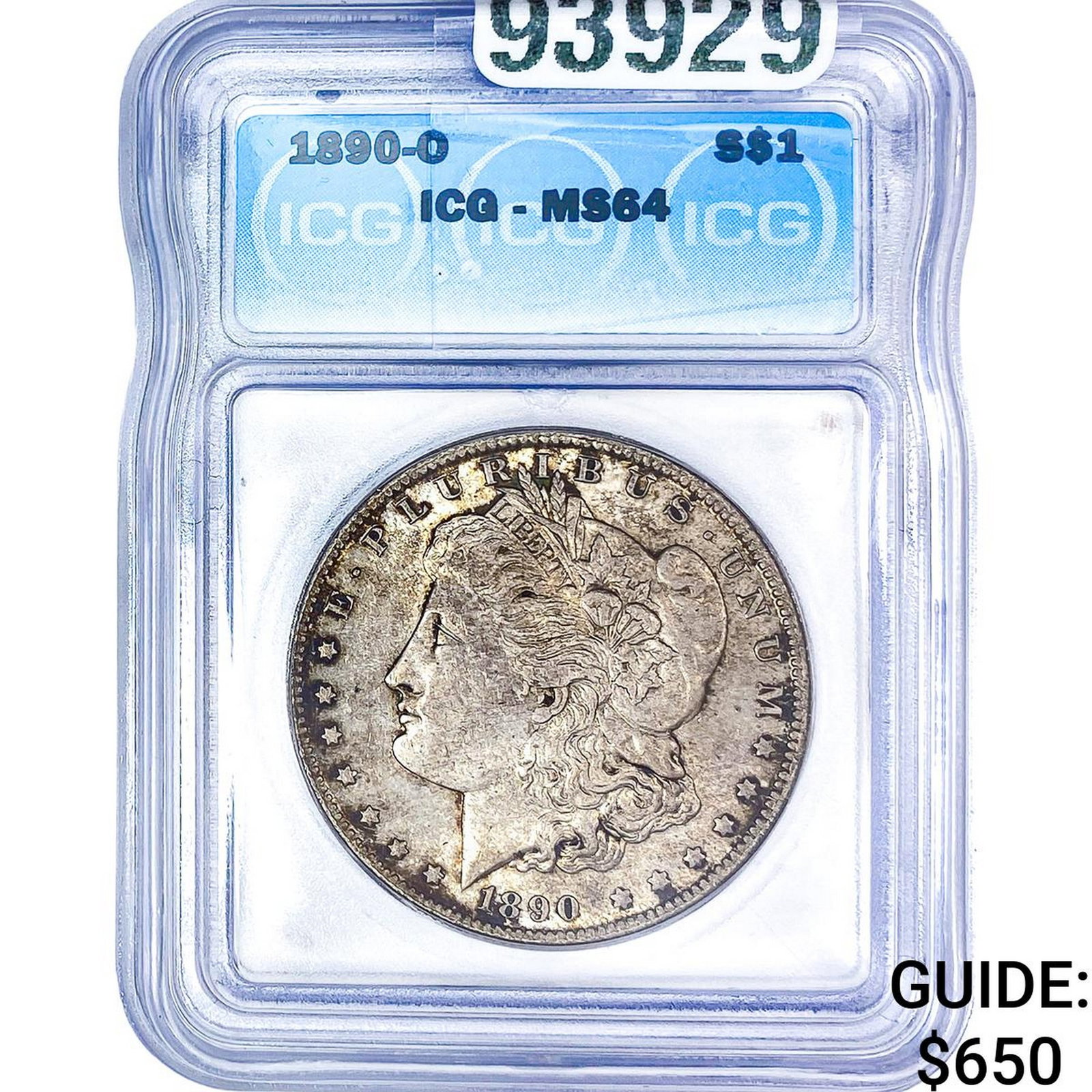 1890-O Morgan Silver Dollar ICG MS64: 1890-O Morgan Silver Dollar ICG MS64