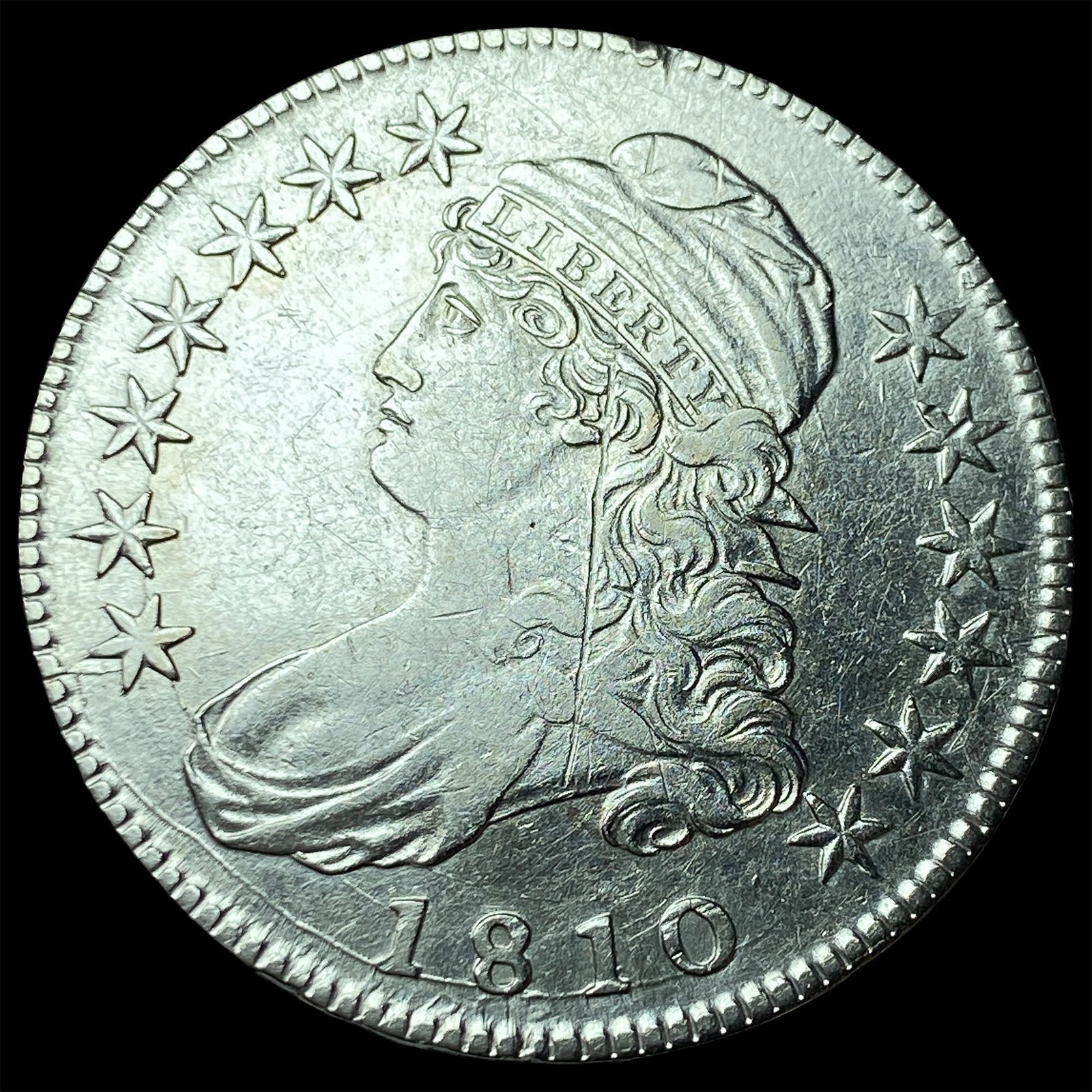 1810 Silver Capped Bust Half Dollar CLOSELY UNCIRCULATED (1 of 2)