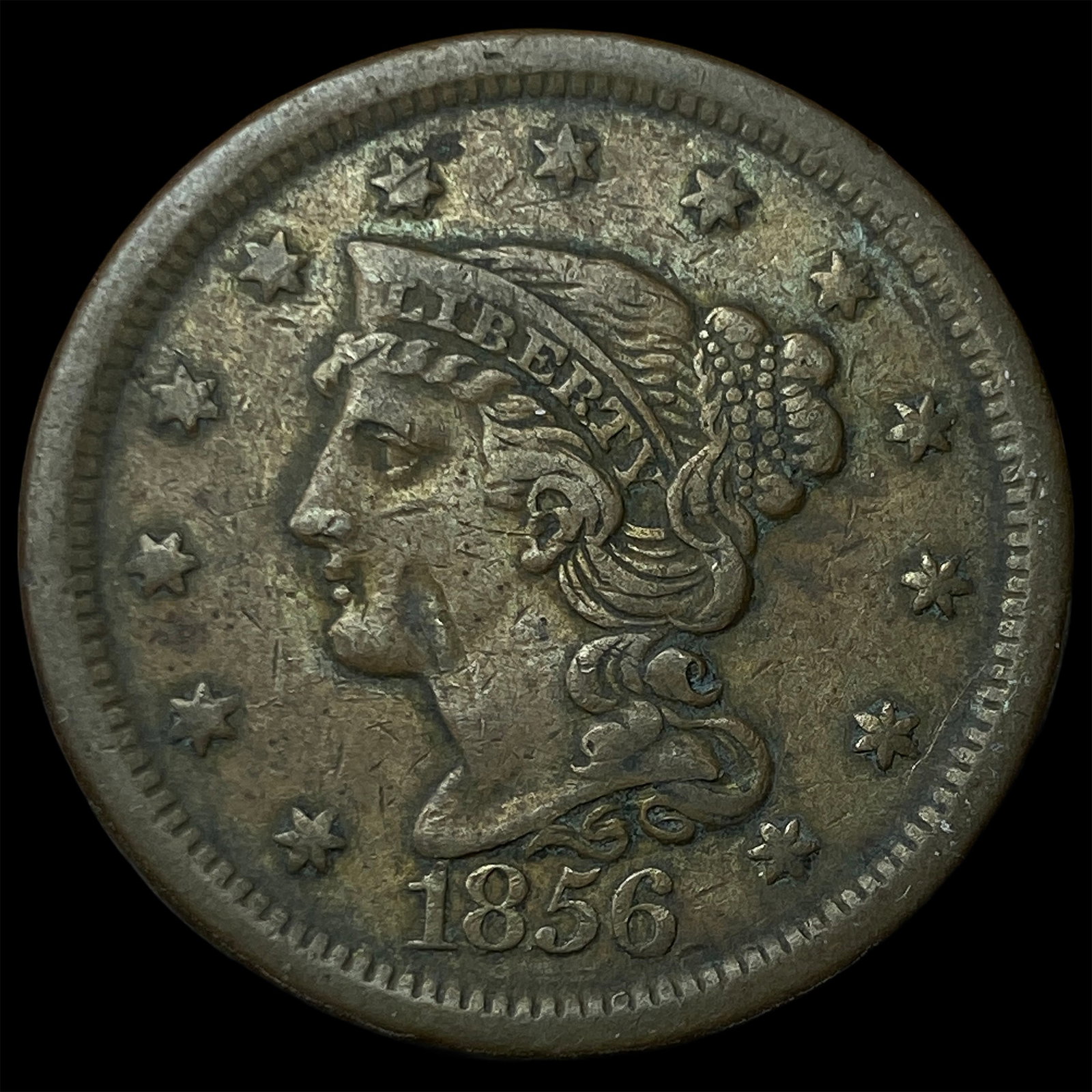 1856 Braided Hair Large Cent ABOUT UNCIRCULATED: 1856 Braided Hair Large Cent ABOUT UNCIRCULATED
