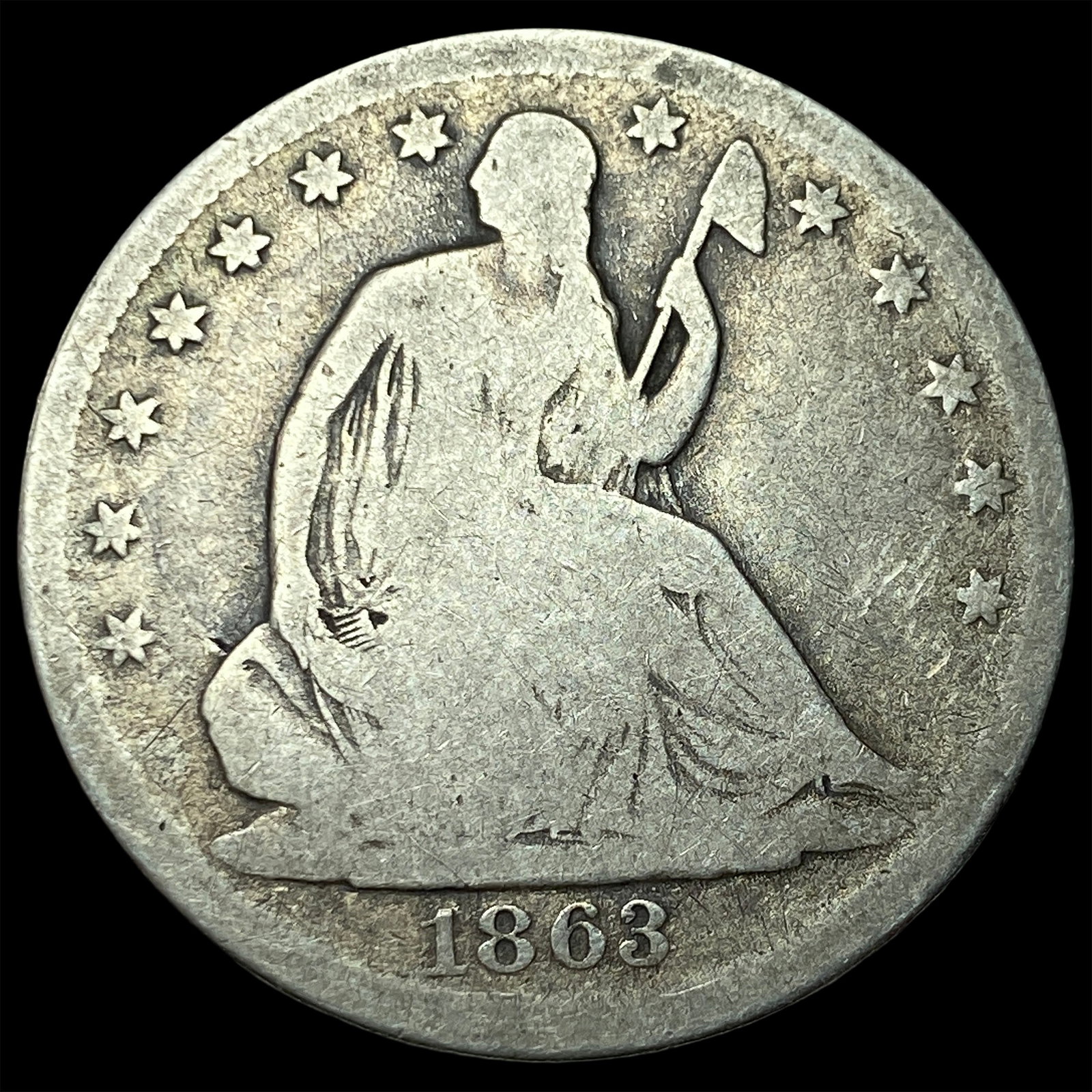 1863-S Seated Liberty Half Dollar NICELY CIRCULATED: 1863-S Seated Liberty Half Dollar NICELY CIRCULATED