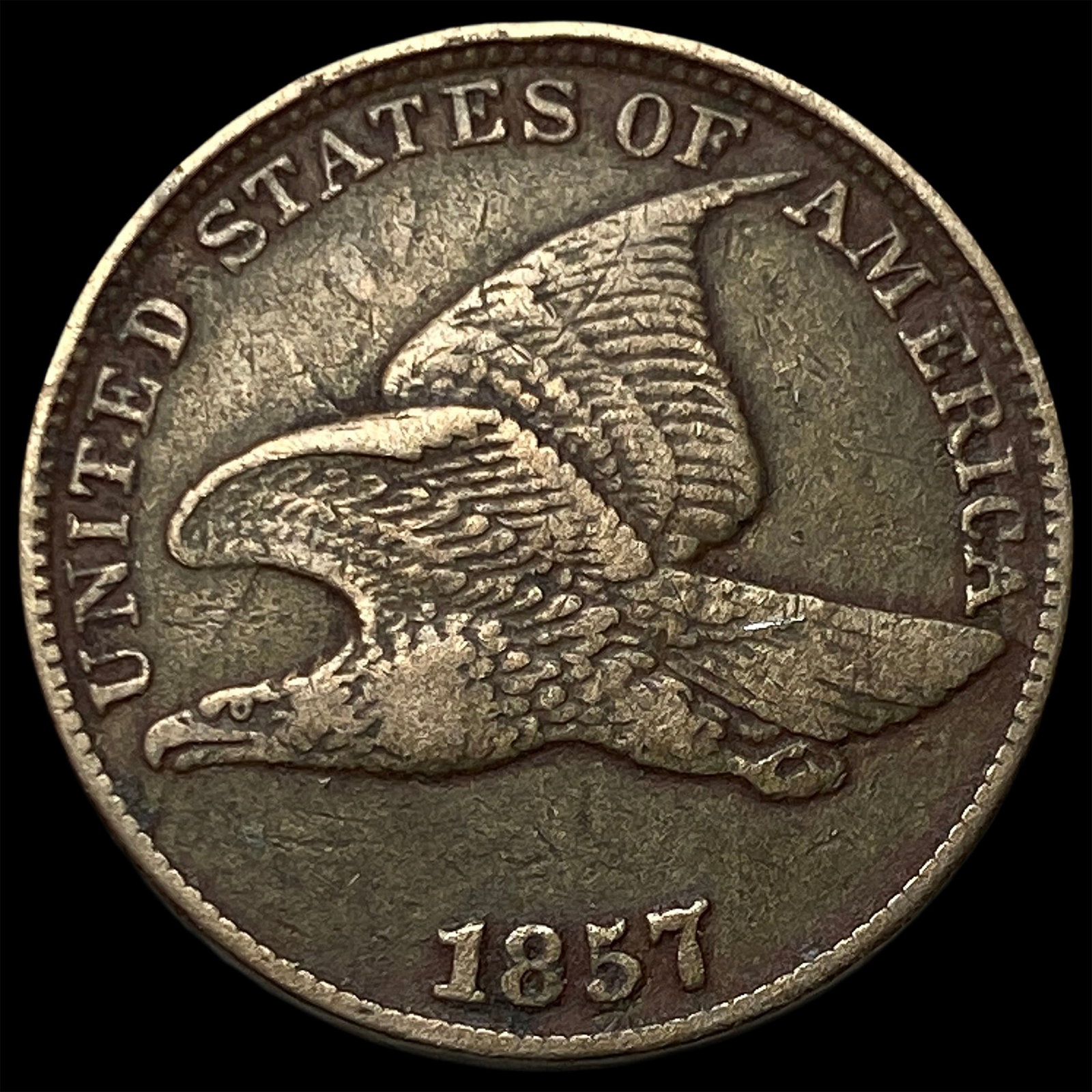 1857 Flying Eagle Cent NEARLY UNCIRCULATED: 1857 Flying Eagle Cent NEARLY UNCIRCULATED