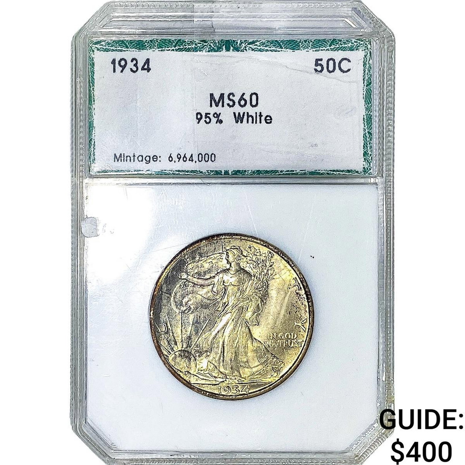 1934 Walking Liberty Half Dollar PCI MS60: 1934 Walking Liberty Half Dollar PCI MS60