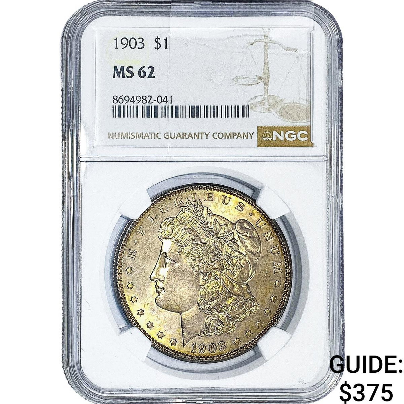 1903 Morgan Silver Dollar NGC MS62: 1903 Morgan Silver Dollar NGC MS62