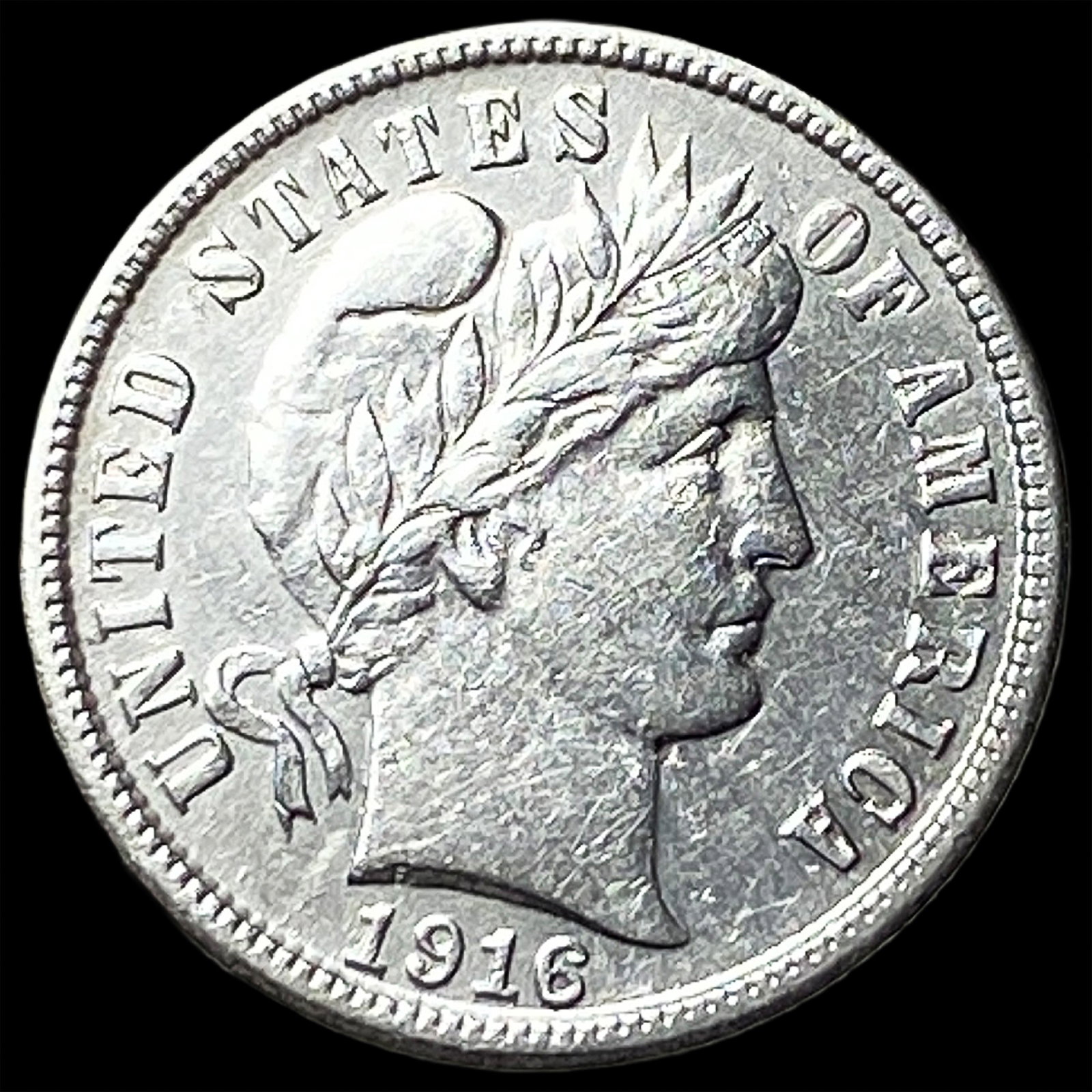 1916-S Silver Barber Dime CLOSELY UNCIRCULATED: 1916-S Silver Barber Dime CLOSELY UNCIRCULATED