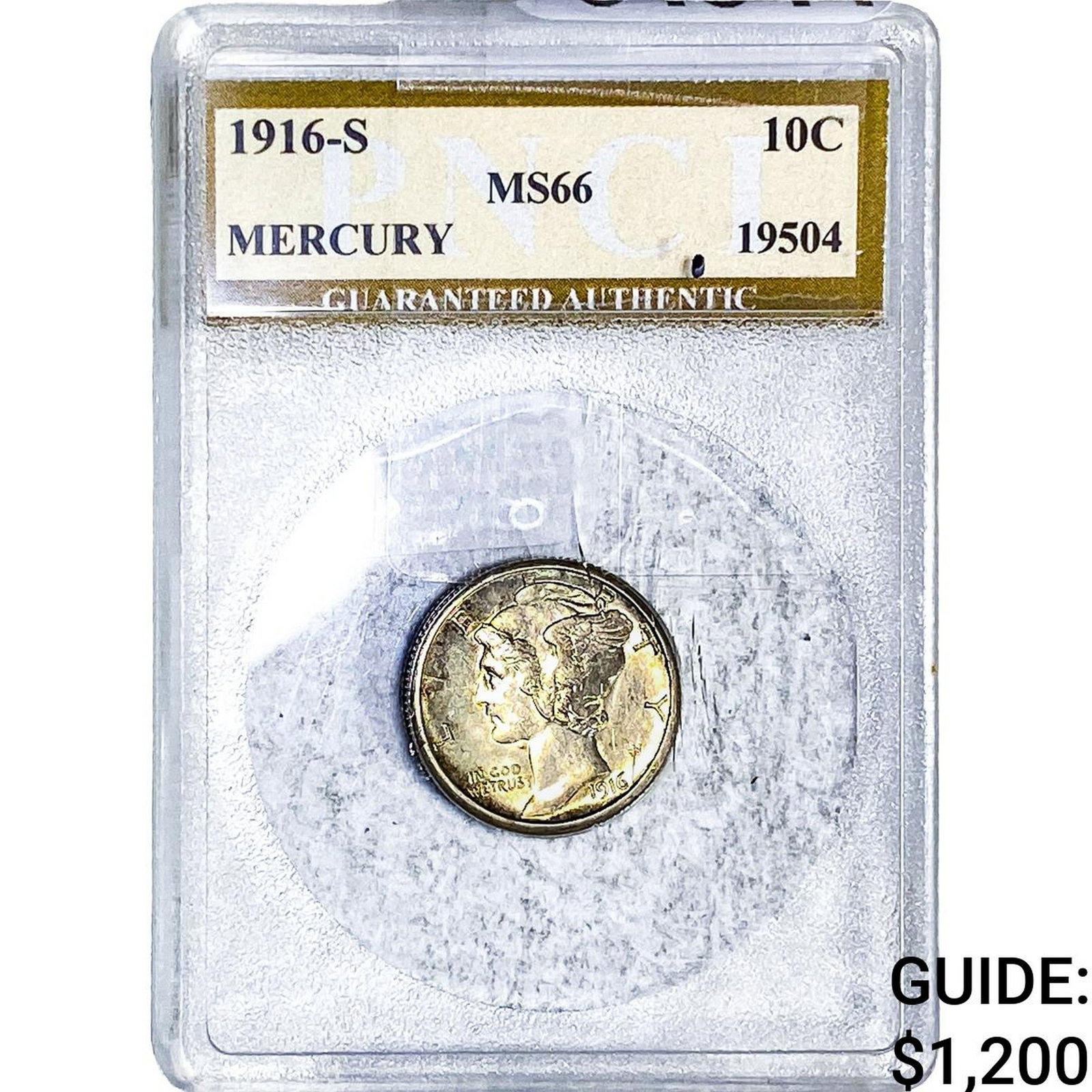 1916-S Mercury Silver Dime PNCI MS66 (1 of 2)