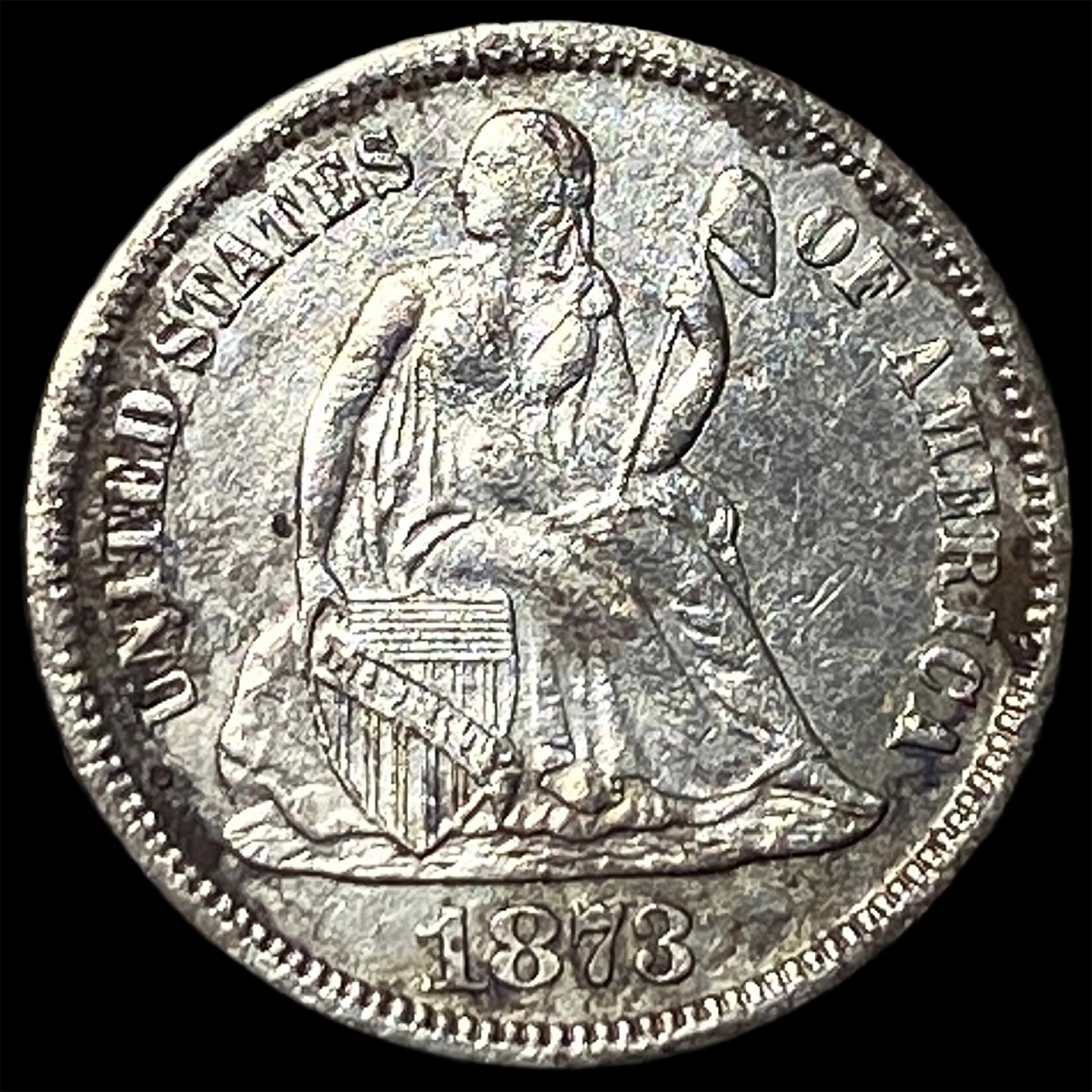 1873 Silver Seated Liberty Dime HIGH GRADE: 1873 Silver Seated Liberty Dime HIGH GRADE