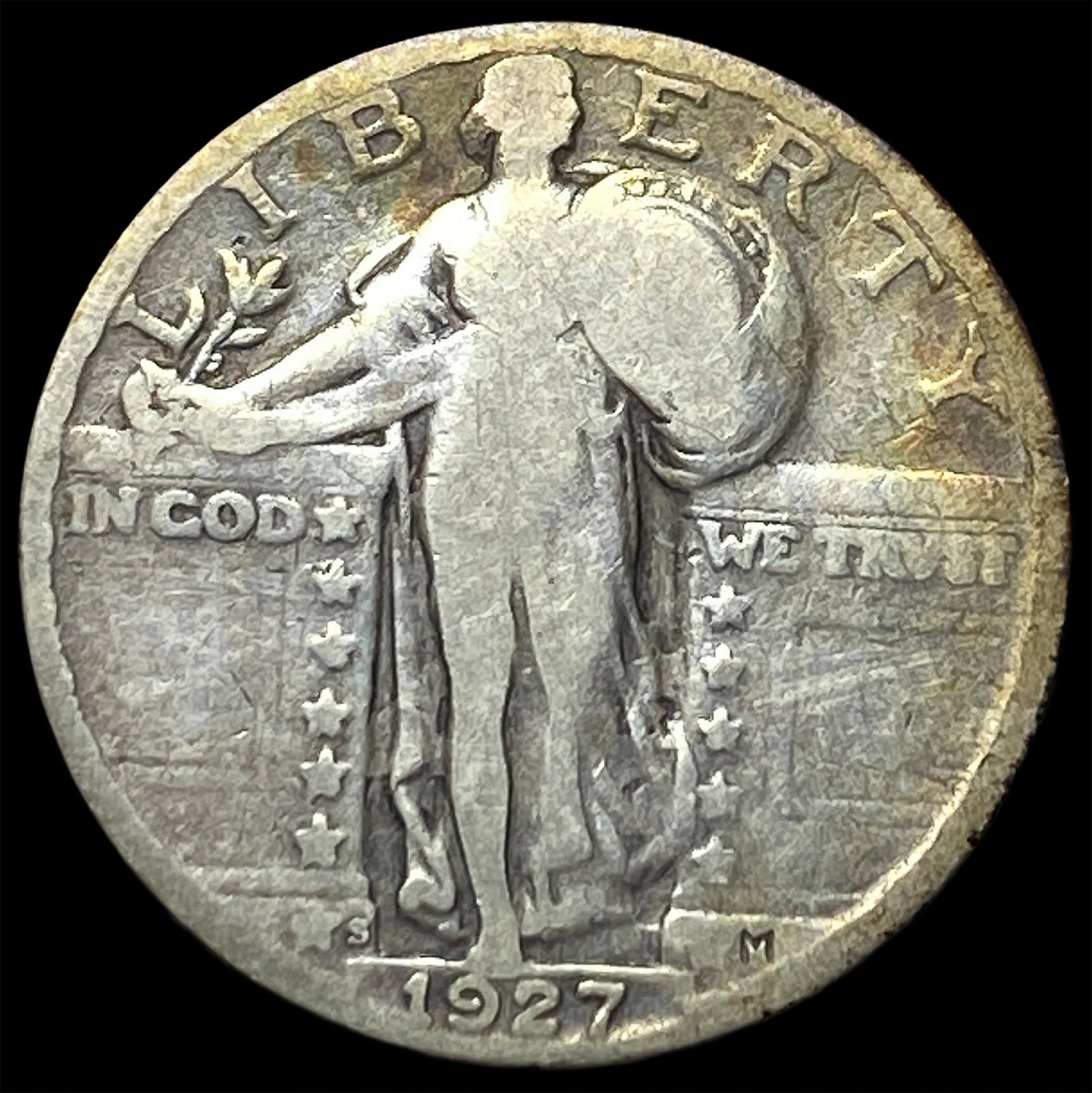 1927-S Silver Standing Liberty Quarter NICELY CIRCULATED: 1927-S Silver Standing Liberty Quarter NICELY CIRCULATED
