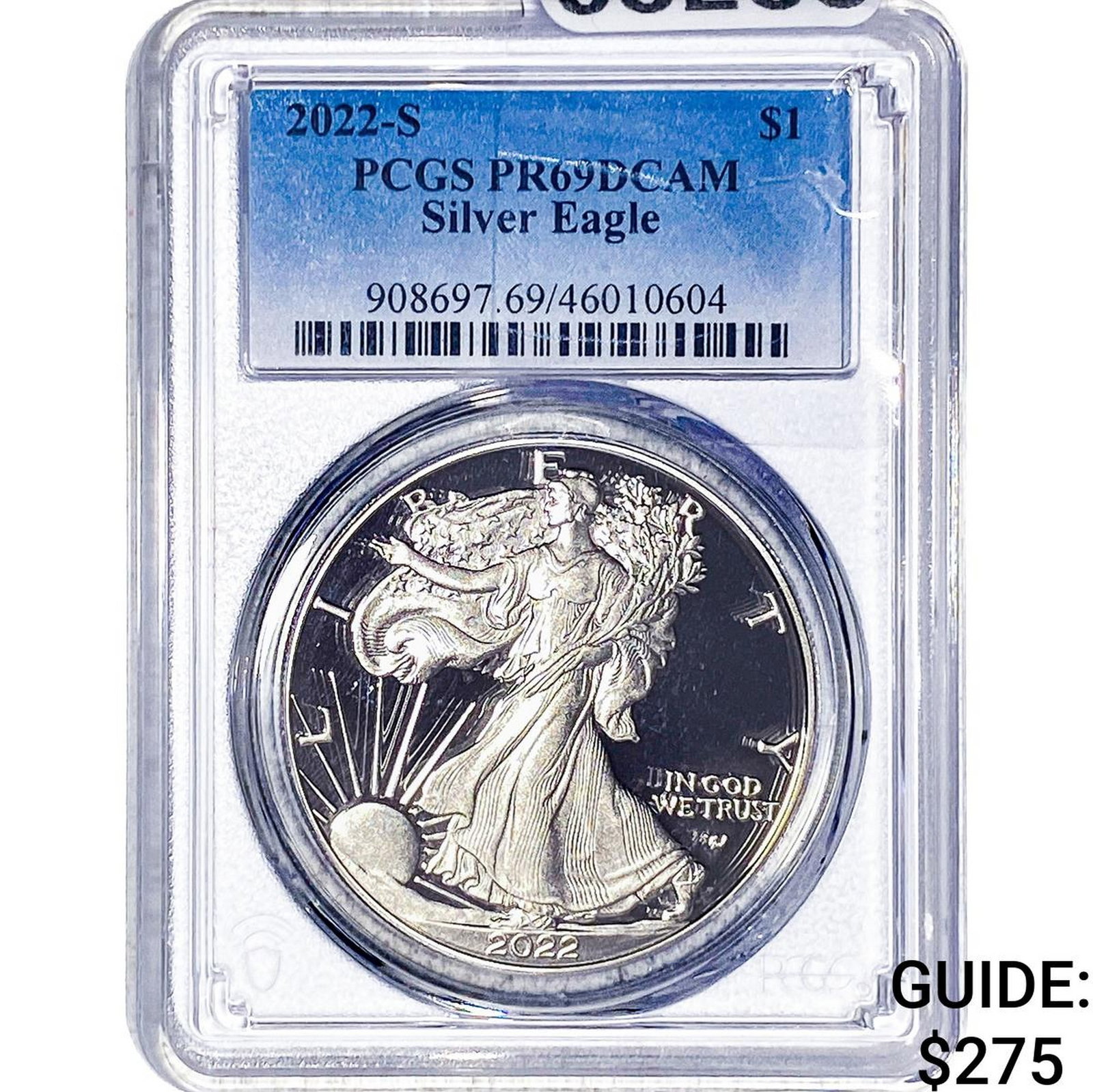 2022-S Silver Eagle PCGS PR69 DCAM: 2022-S Silver Eagle PCGS PR69 DCAM