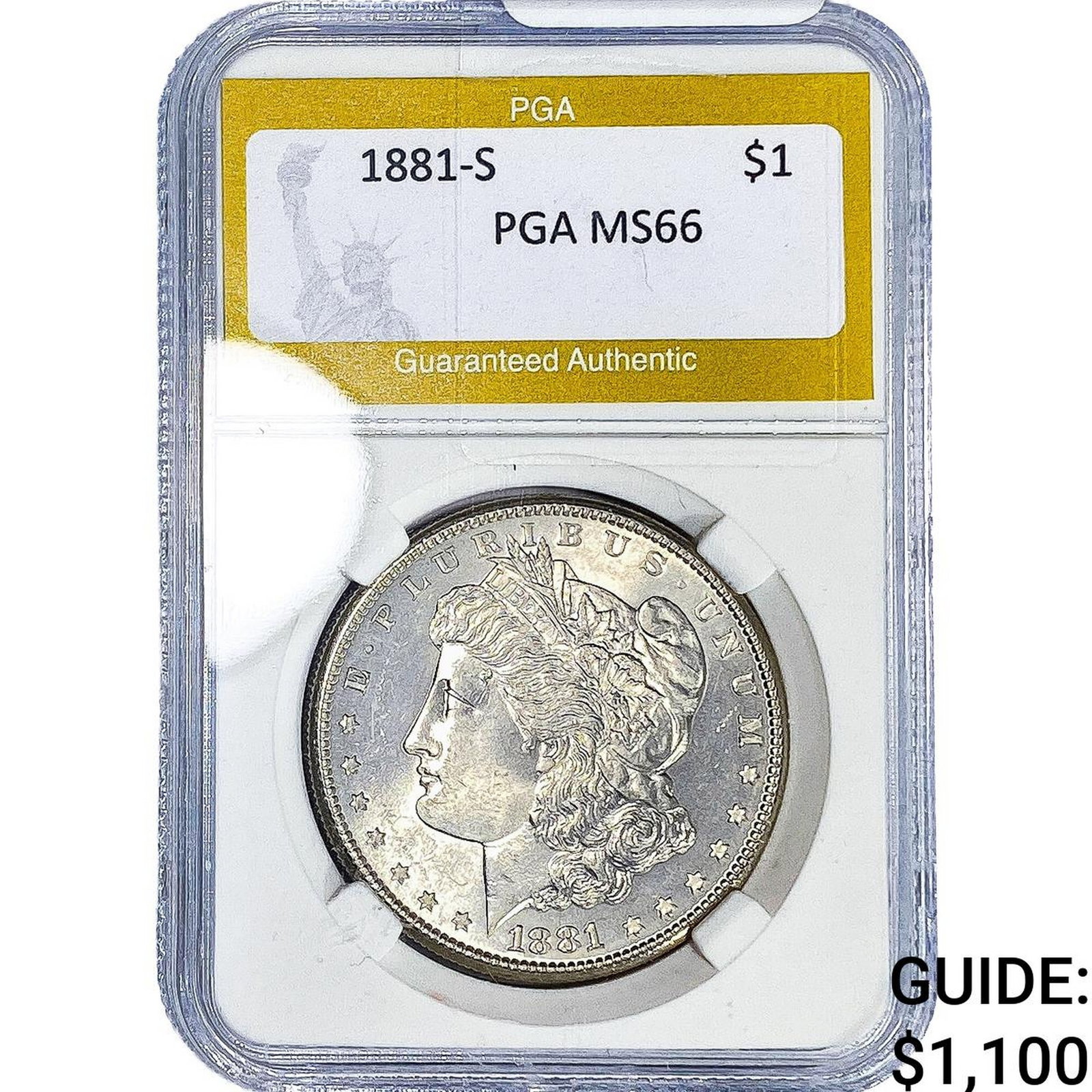1881-S Morgan Silver Dollar PGA MS66: 1881-S Morgan Silver Dollar PGA MS66