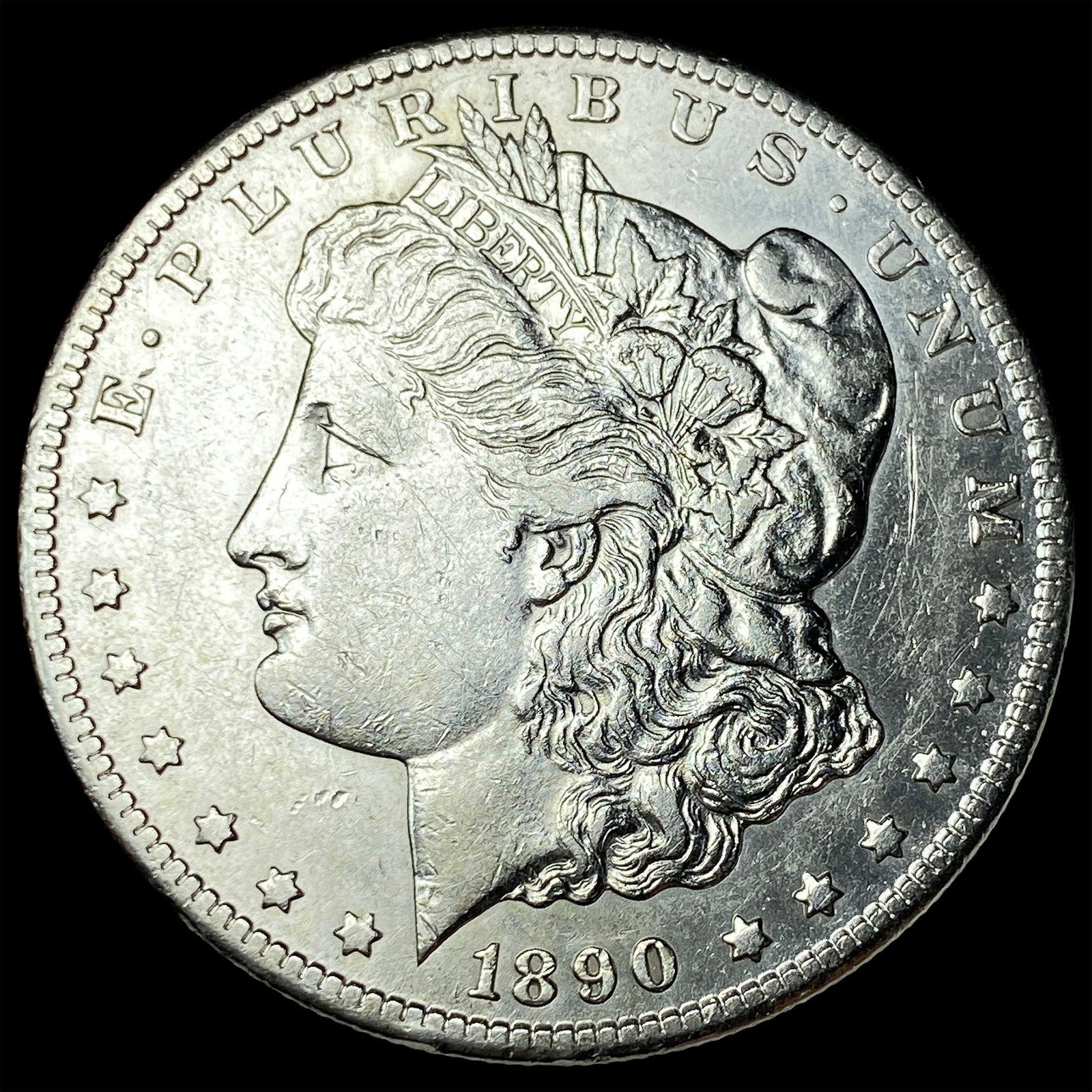 1890-CC Silver Morgan Dollar CLOSELY UNCIRCULATED: 1890-CC Silver Morgan Dollar CLOSELY UNCIRCULATED