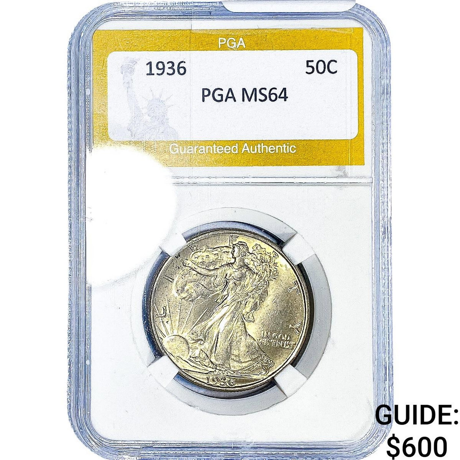 1936 Walking Liberty Half Dollar PGA MS64: 1936 Walking Liberty Half Dollar PGA MS64