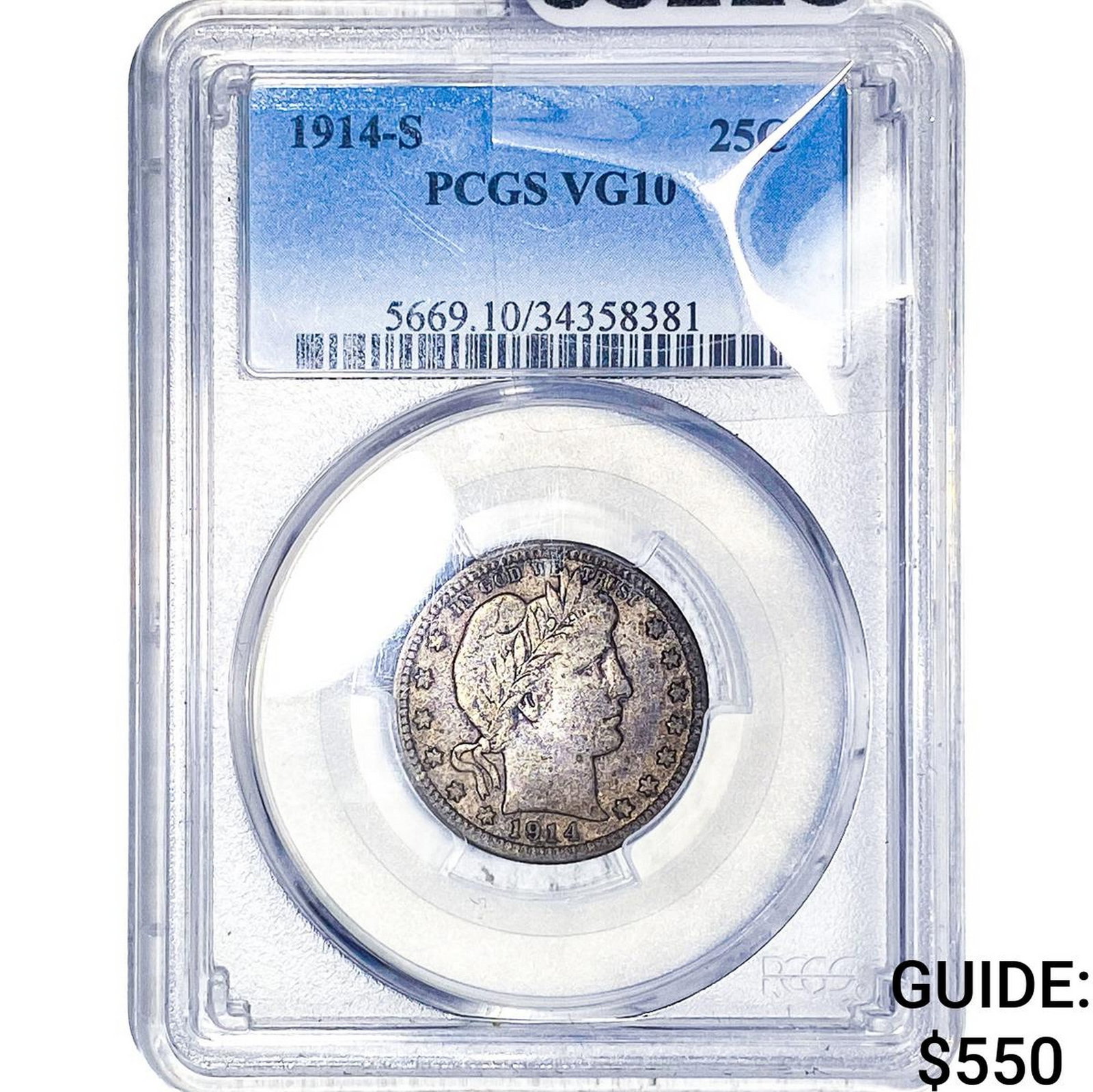 1914-S Barber Quarter PCGS VG10 (1 of 2)