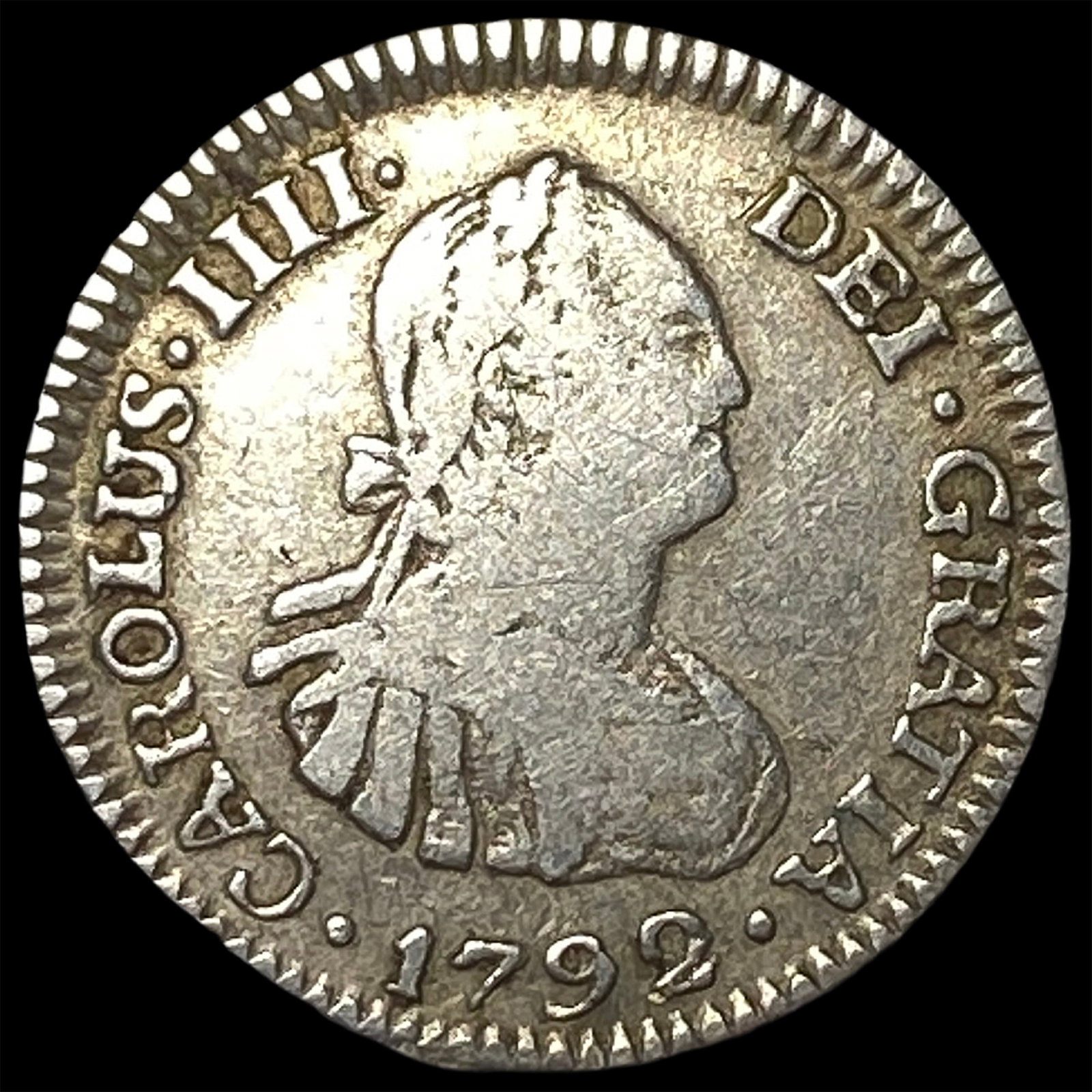 1792-PR Bolivia Charles IV Silver 1/2 Real: 1792-PR Bolivia Charles IV Silver 1/2 Real