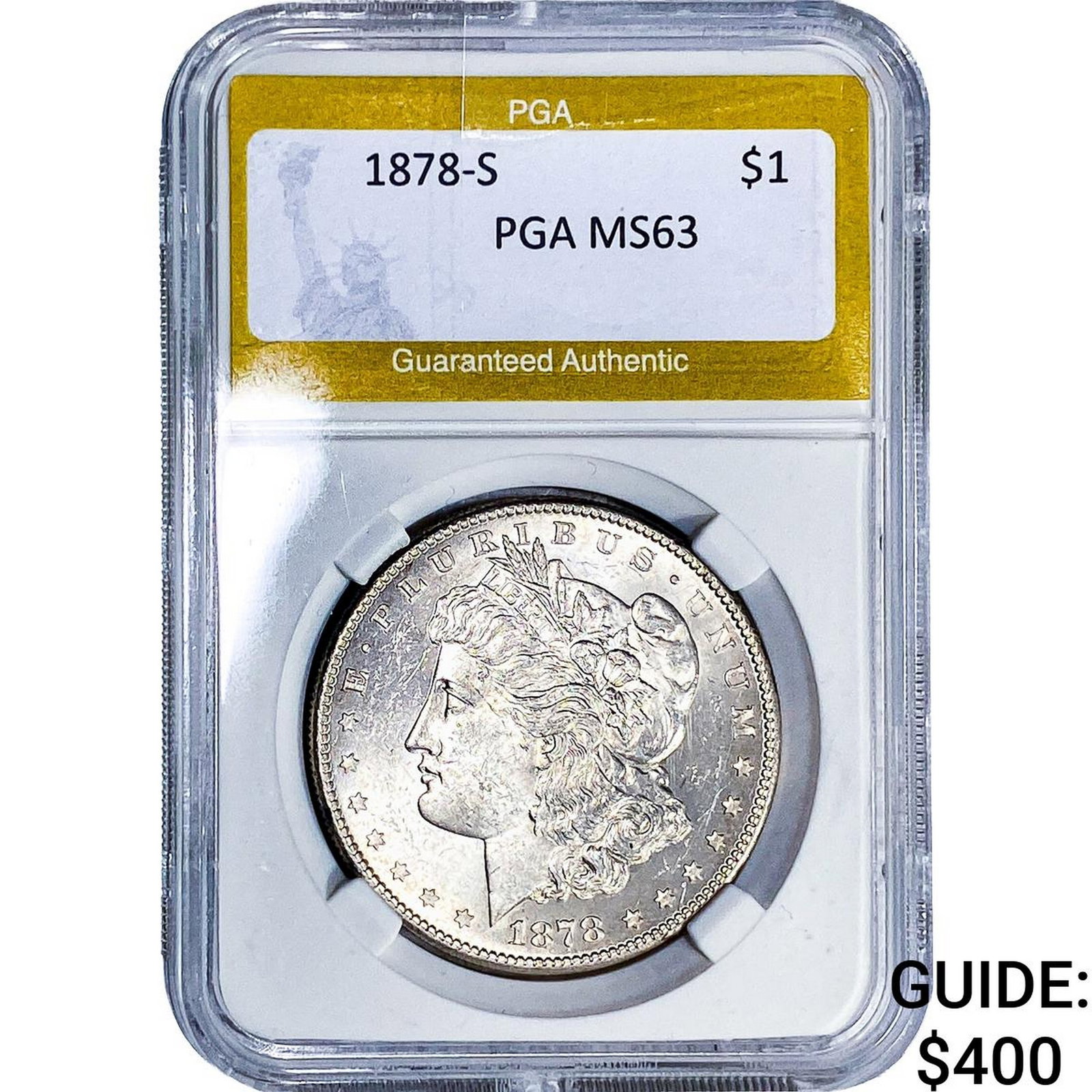 1878-S Morgan Silver Dollar PGA MS63: 1878-S Morgan Silver Dollar PGA MS63