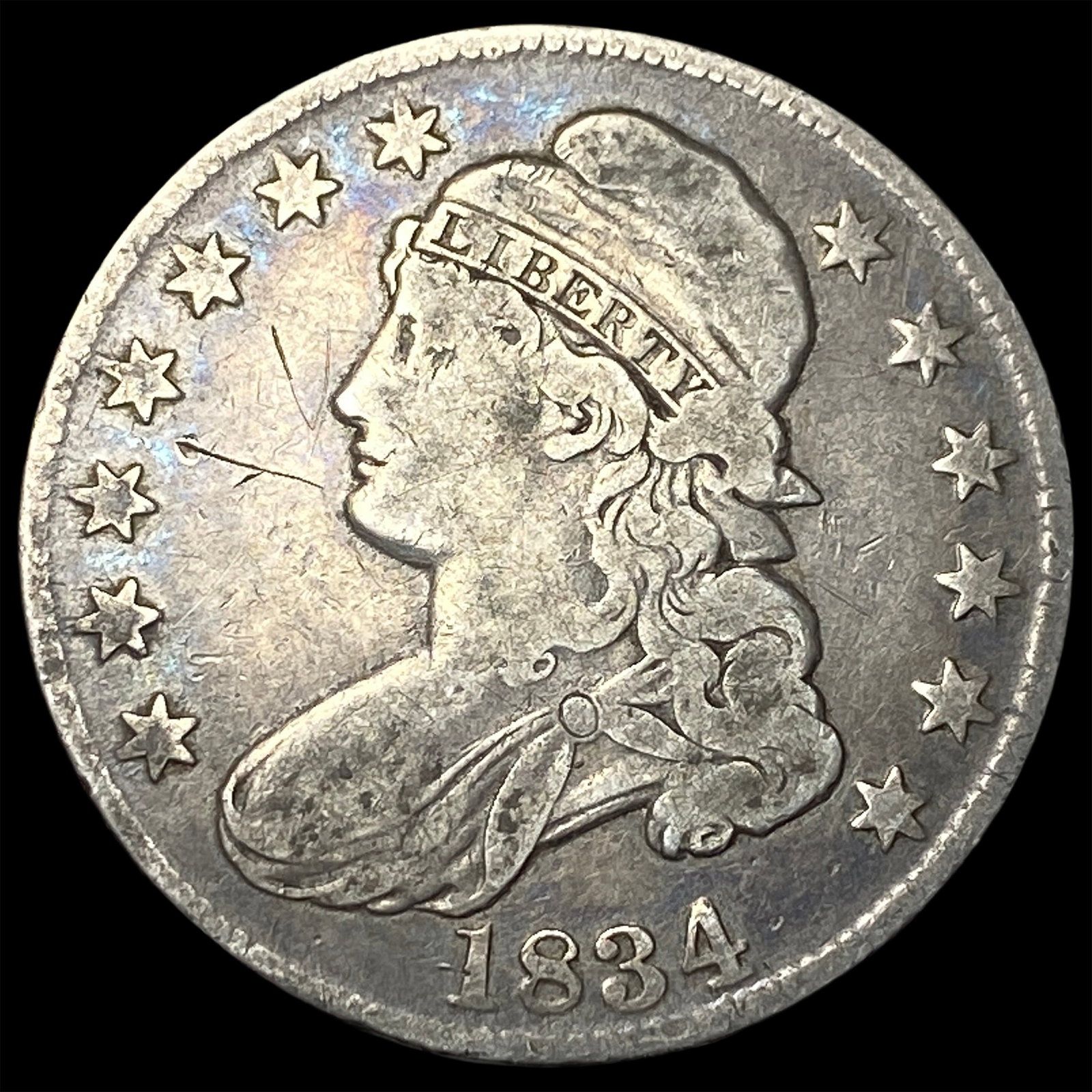 1834 Capped Bust Half Dollar LIGHTLY CIRCULATED: 1834 Capped Bust Half Dollar LIGHTLY CIRCULATED