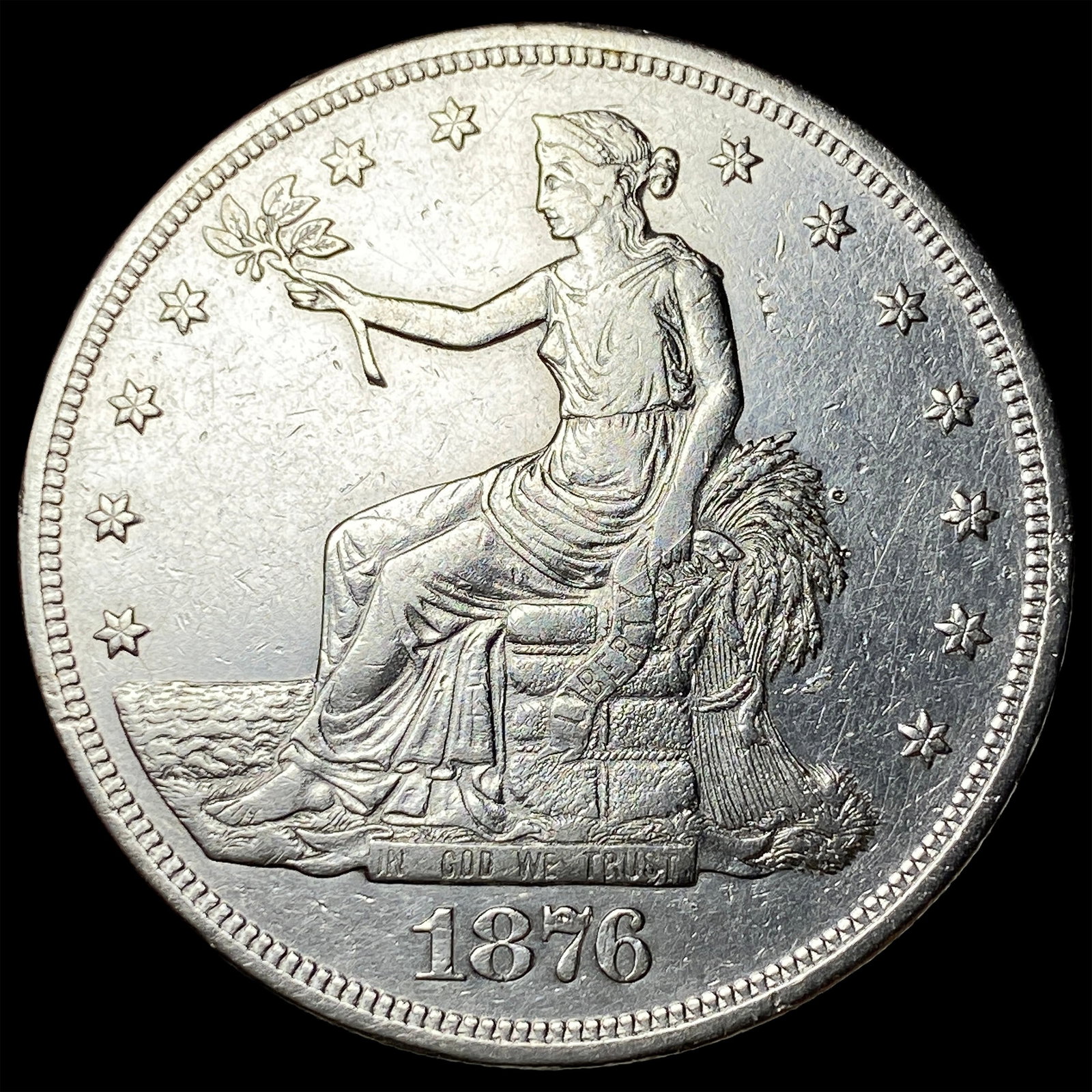 1876 Silver Trade Dollar CLOSELY UNCIRCULATED: 1876 Silver Trade Dollar CLOSELY UNCIRCULATED