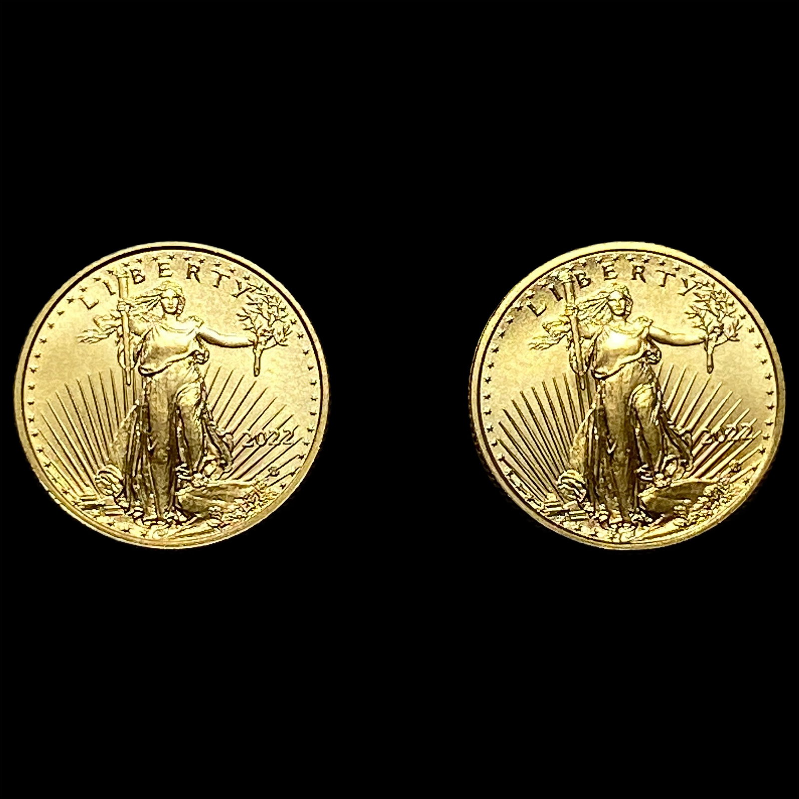 2 2022 1/10 oz $5 Gold Eagles (1 of 2)