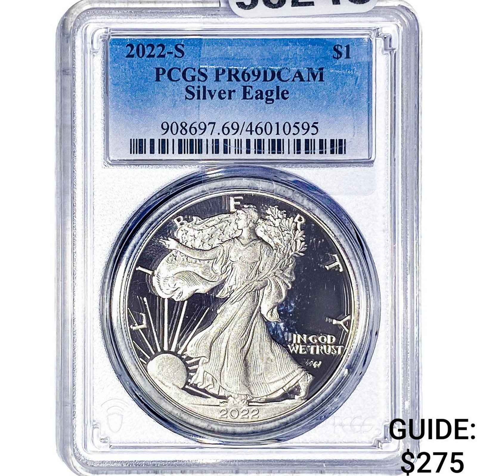 2022-S Silver Eagle PCGS PR69 DCAM: 2022-S Silver Eagle PCGS PR69 DCAM