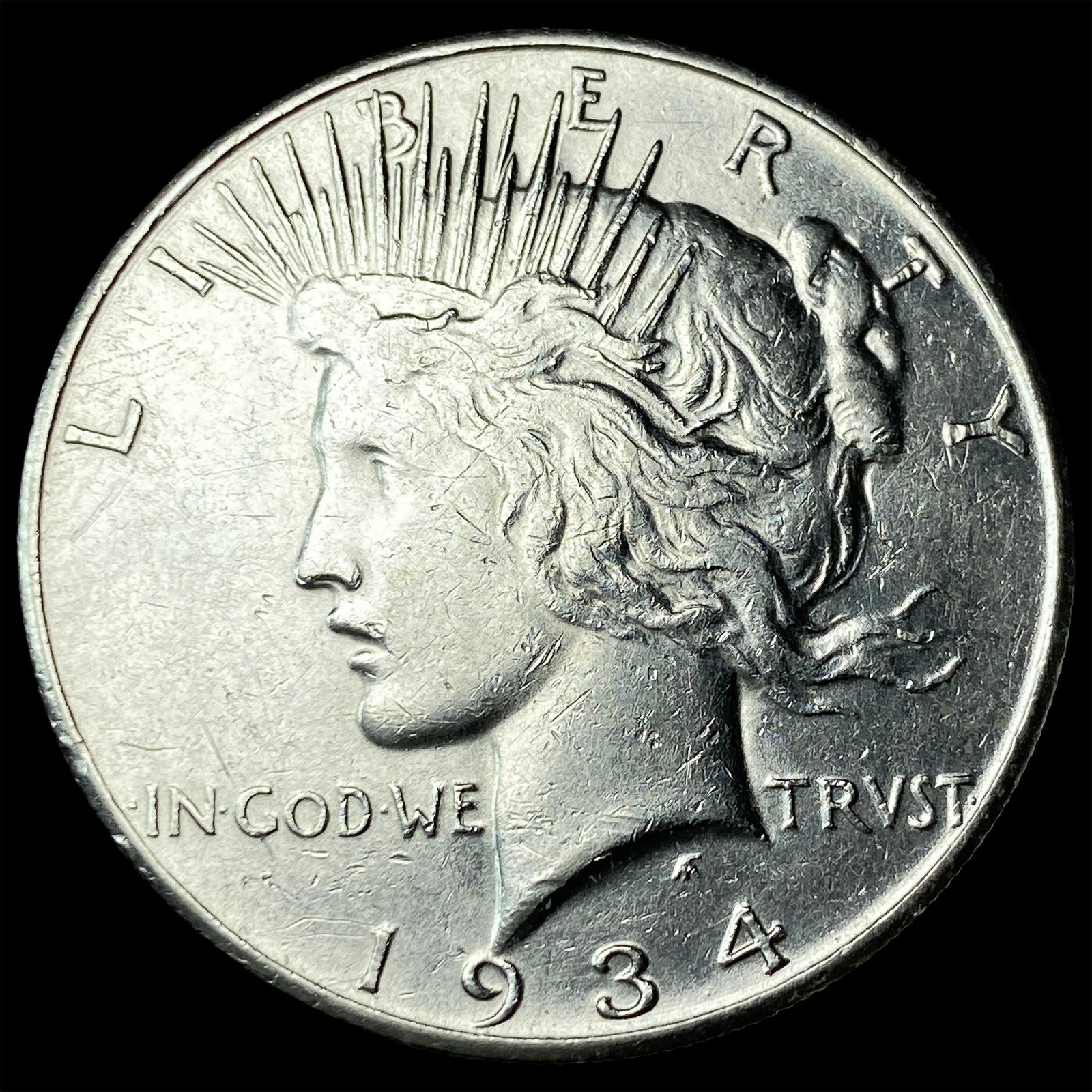 1934-S Silver Peace Dollar CLOSELY UNCIRCULATED: 1934-S Silver Peace Dollar CLOSELY UNCIRCULATED