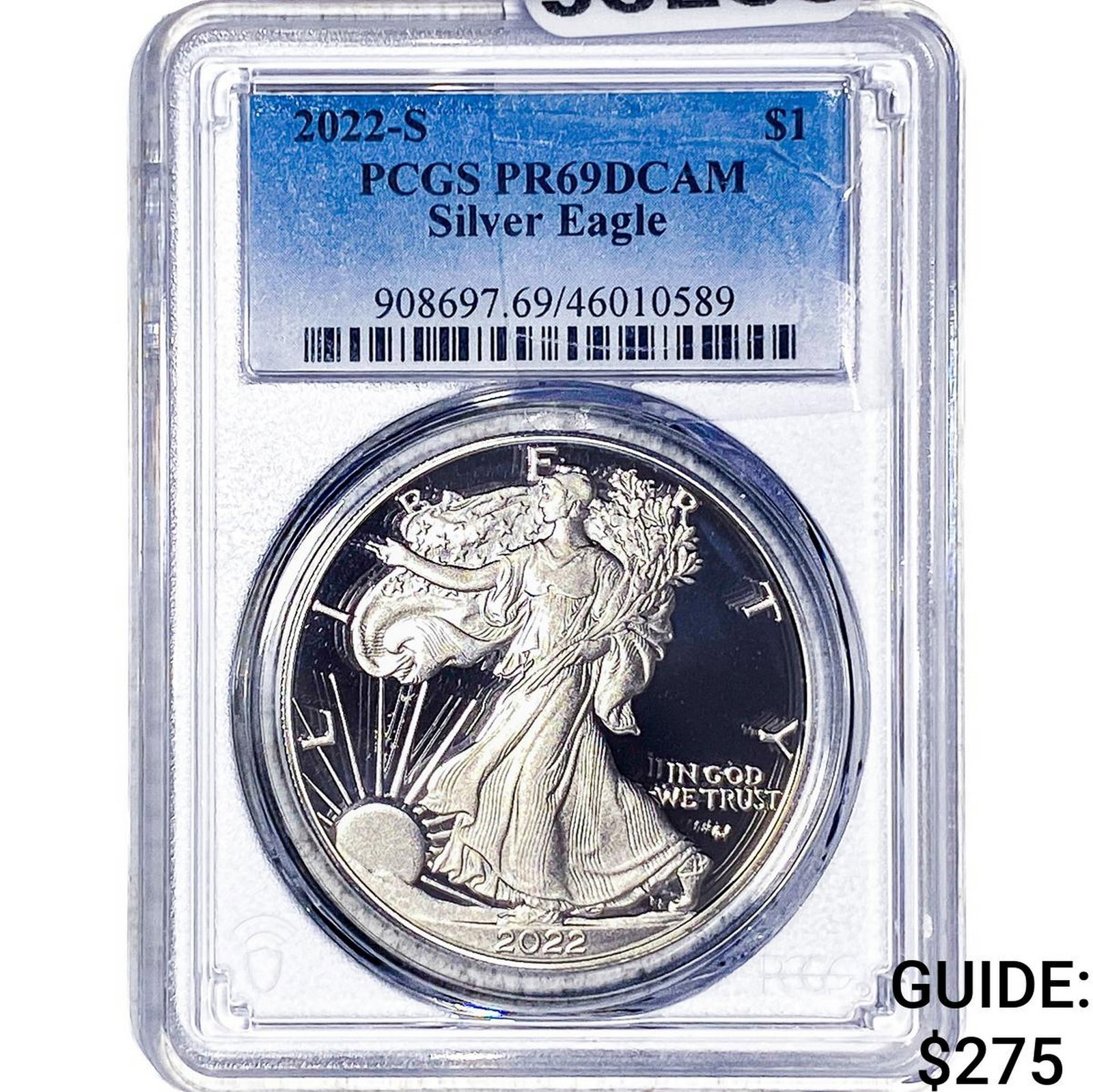 2022-S Silver Eagle PCGS PR69 DCAM: 2022-S Silver Eagle PCGS PR69 DCAM