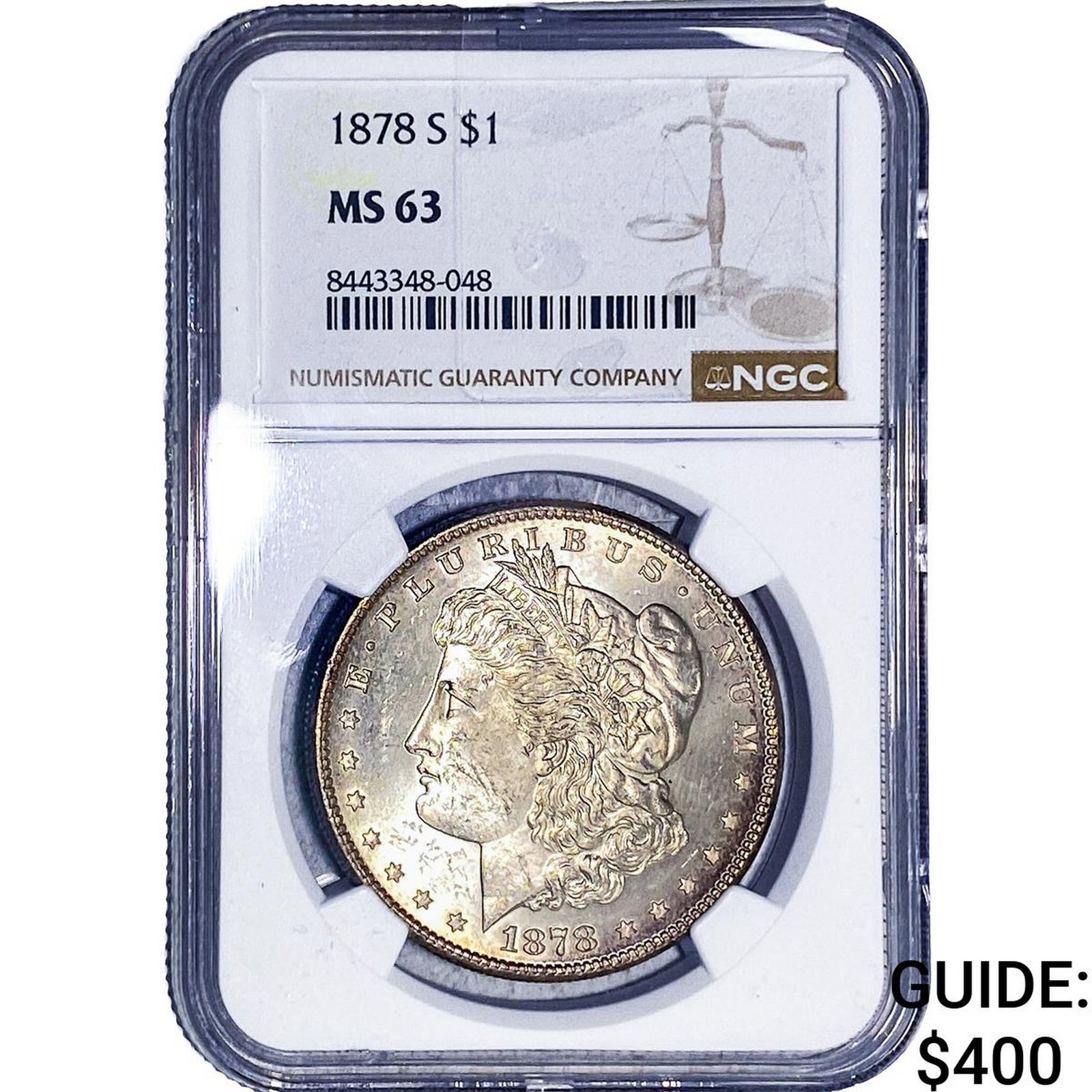 1878-S Morgan Silver Dollar NGC MS63: 1878-S Morgan Silver Dollar NGC MS63