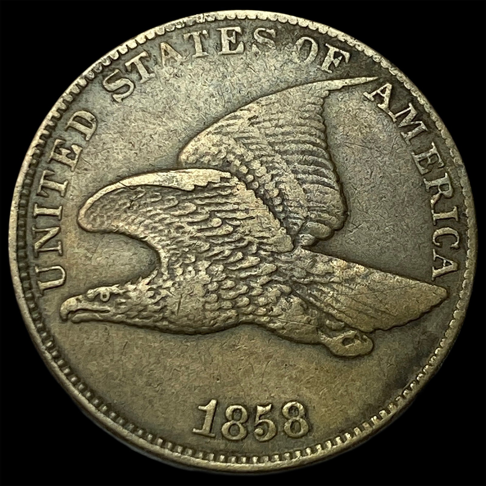 1858 Flying Eagle Cent NEARLY UNCIRCULATED: 1858 Flying Eagle Cent NEARLY UNCIRCULATED