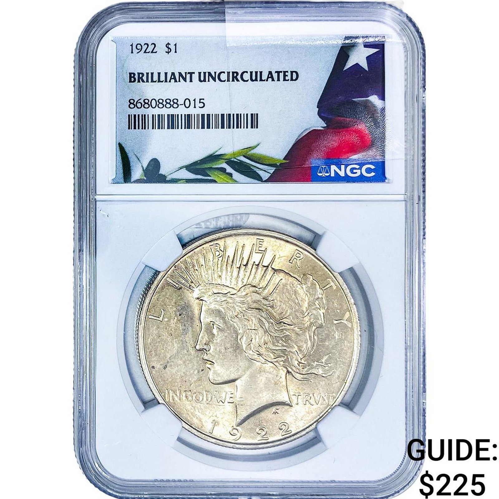 1922 Silver Peace Dollar NGC BU: 1922 Silver Peace Dollar NGC BU