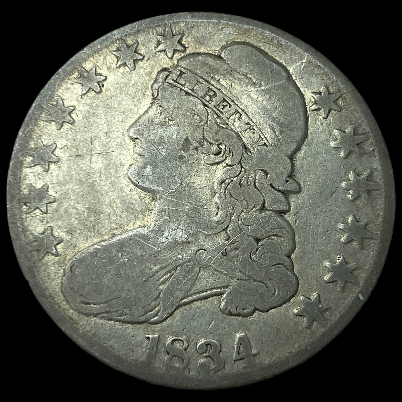 1834 Capped Bust Half Dollar NICELY CIRCULATED: 1834 Capped Bust Half Dollar NICELY CIRCULATED