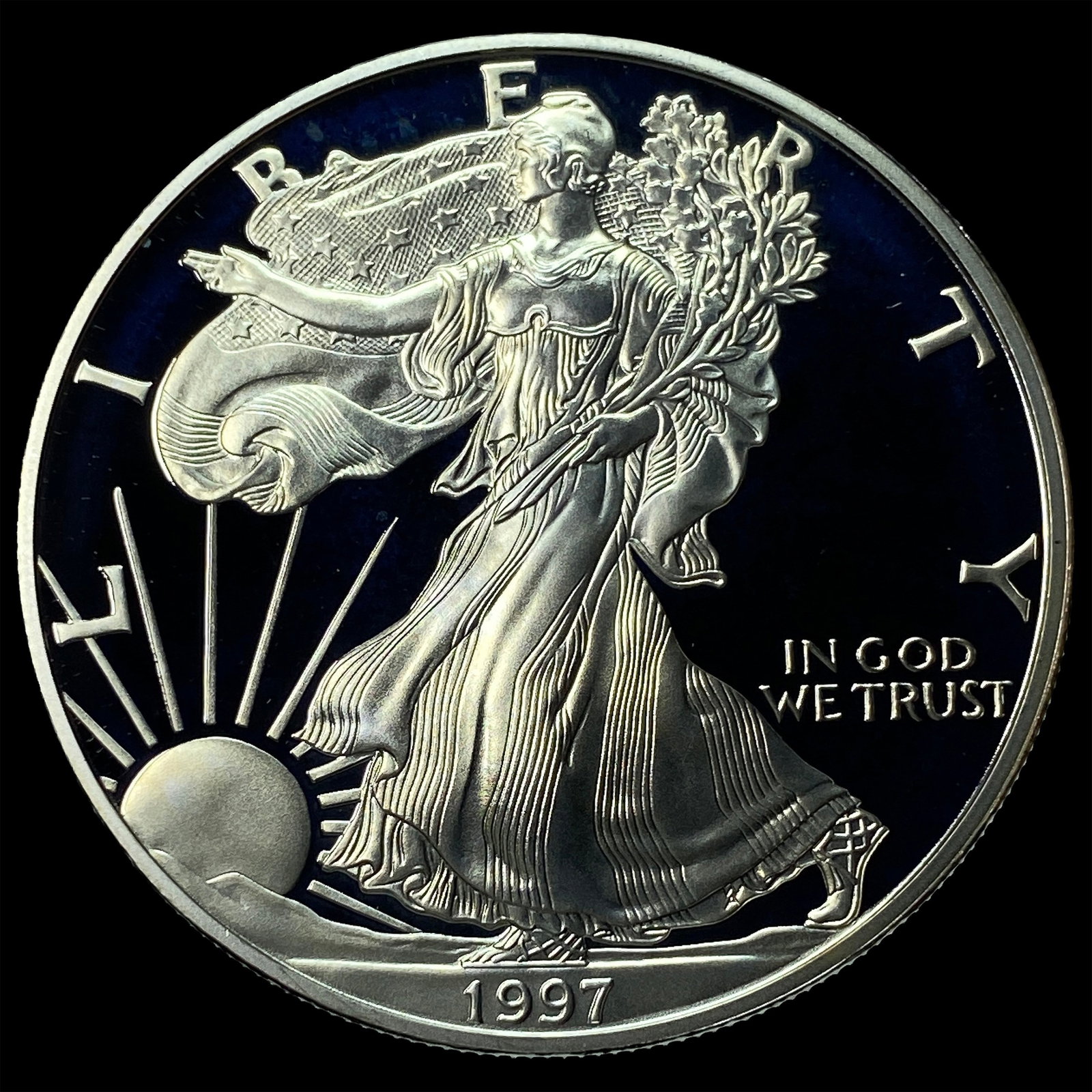 1997-P 1oz Silver American Eagle $1 GEM PROOF (1 of 2)