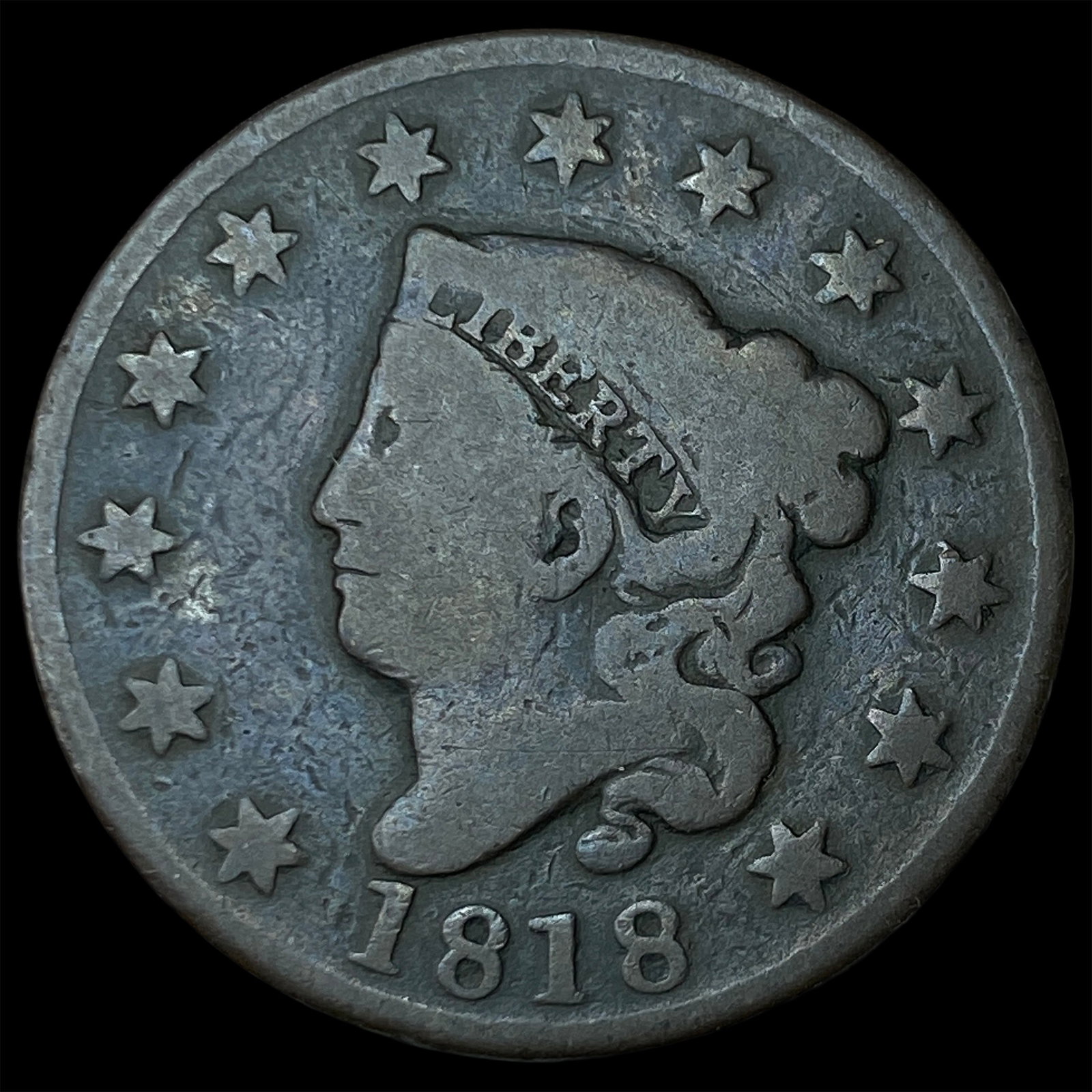 1818 Coronet Head Large Cent NICELY CIRCULATED: 1818 Coronet Head Large Cent NICELY CIRCULATED