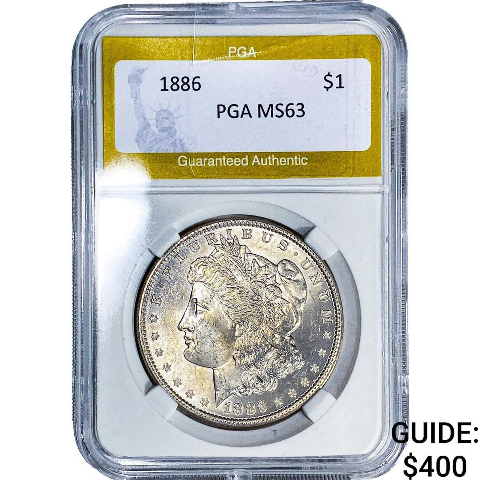 1886 Morgan Silver Dollar PGA MS63: 1886 Morgan Silver Dollar PGA MS63