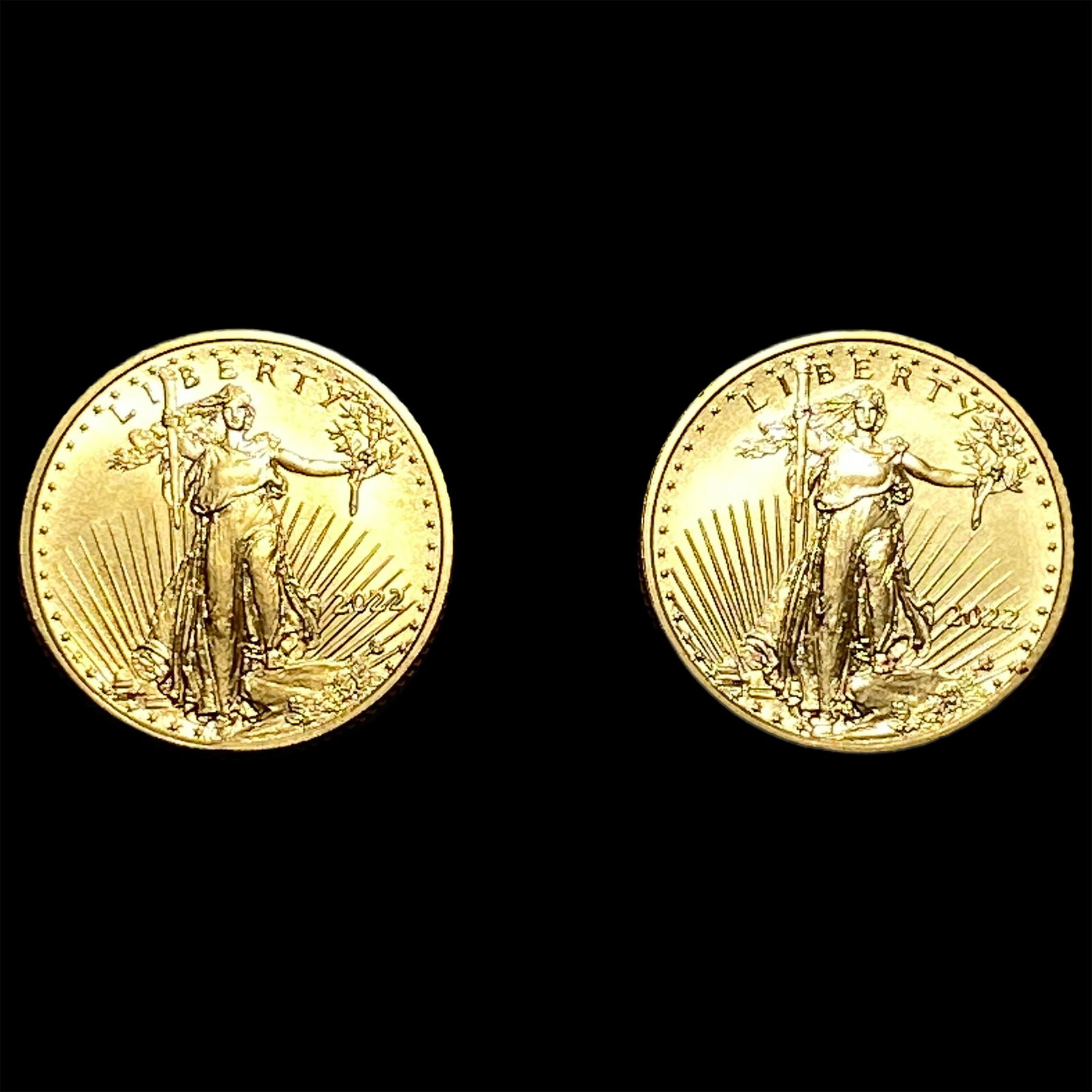 2 2022 1/10 oz $5 Gold Eagles: 2 2022 1/10 oz $5 Gold Eagles