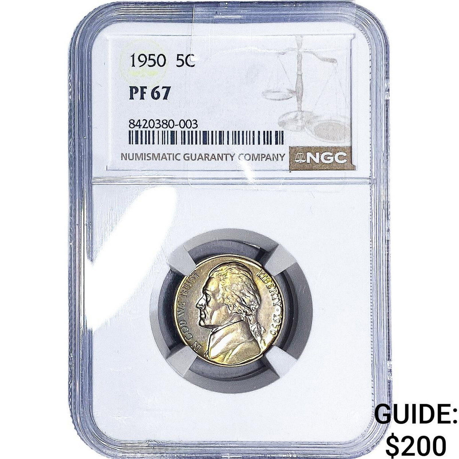 1950 Jefferson Nickel NGC PF67: 1950 Jefferson Nickel NGC PF67
