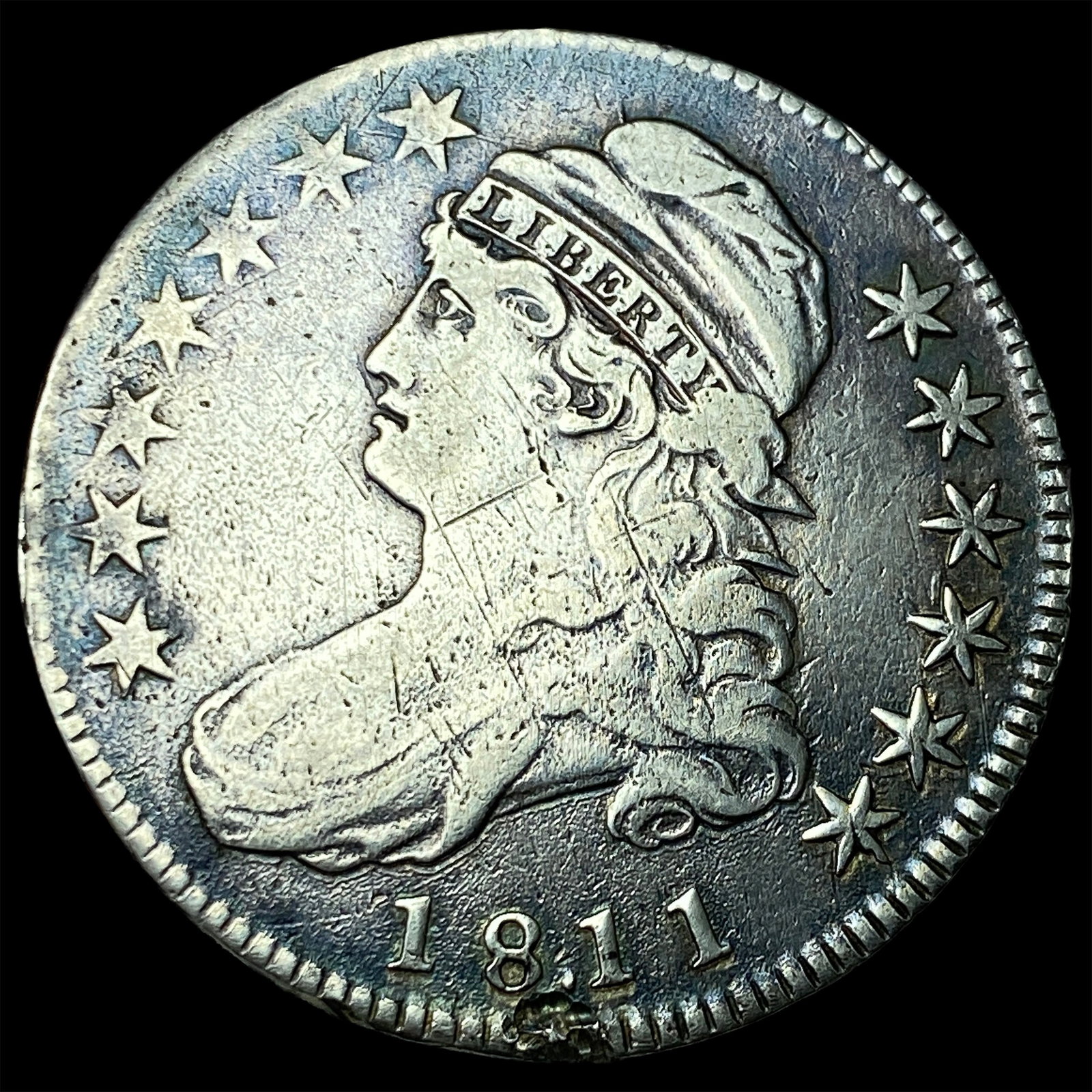 1811 Silver Capped Bust Half Dollar LIGHTLY CIRCULATED: 1811 Silver Capped Bust Half Dollar LIGHTLY CIRCULATED