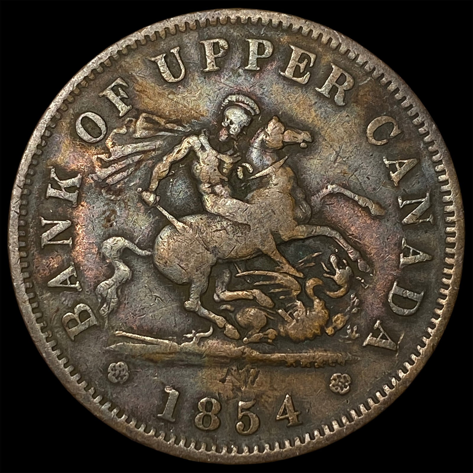 1854 Bank of Upper Canada Copper Penny Token: 1854 Bank of Upper Canada Copper Penny Token
