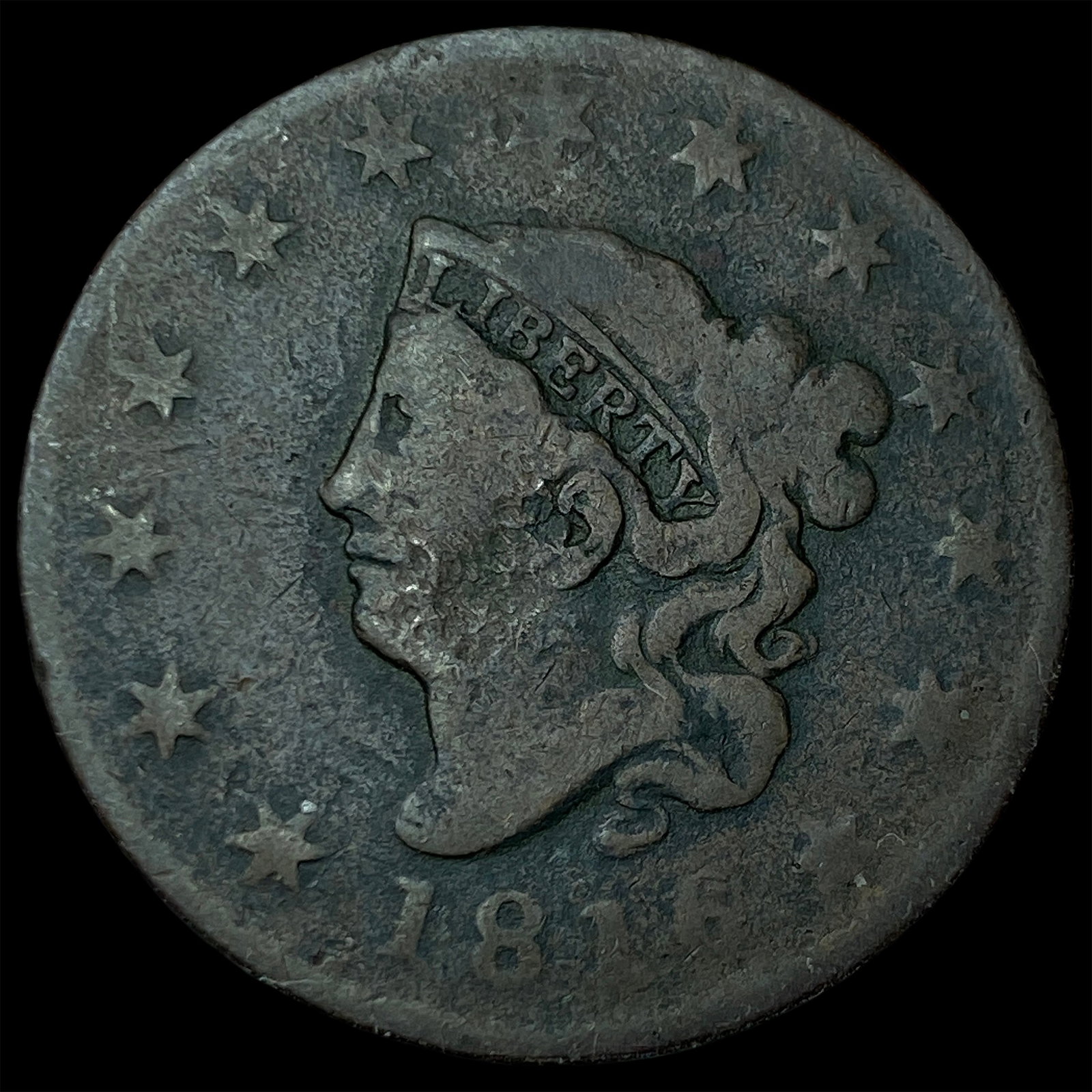 1816 Coronet Head Large Cent NICELY CIRCULATED: 1816 Coronet Head Large Cent NICELY CIRCULATED