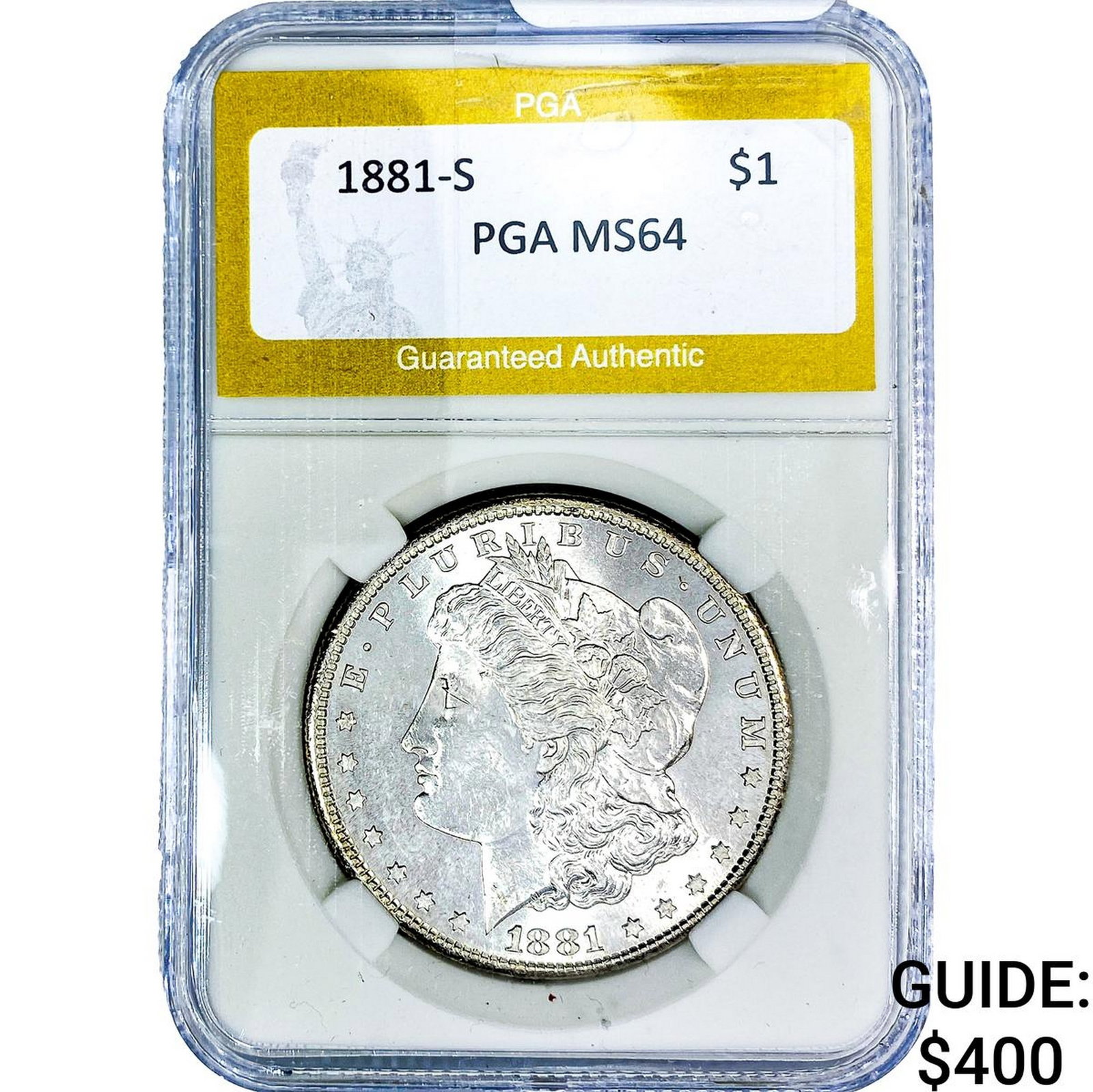 1881-S Morgan Silver Dollar PGA MS64: 1881-S Morgan Silver Dollar PGA MS64