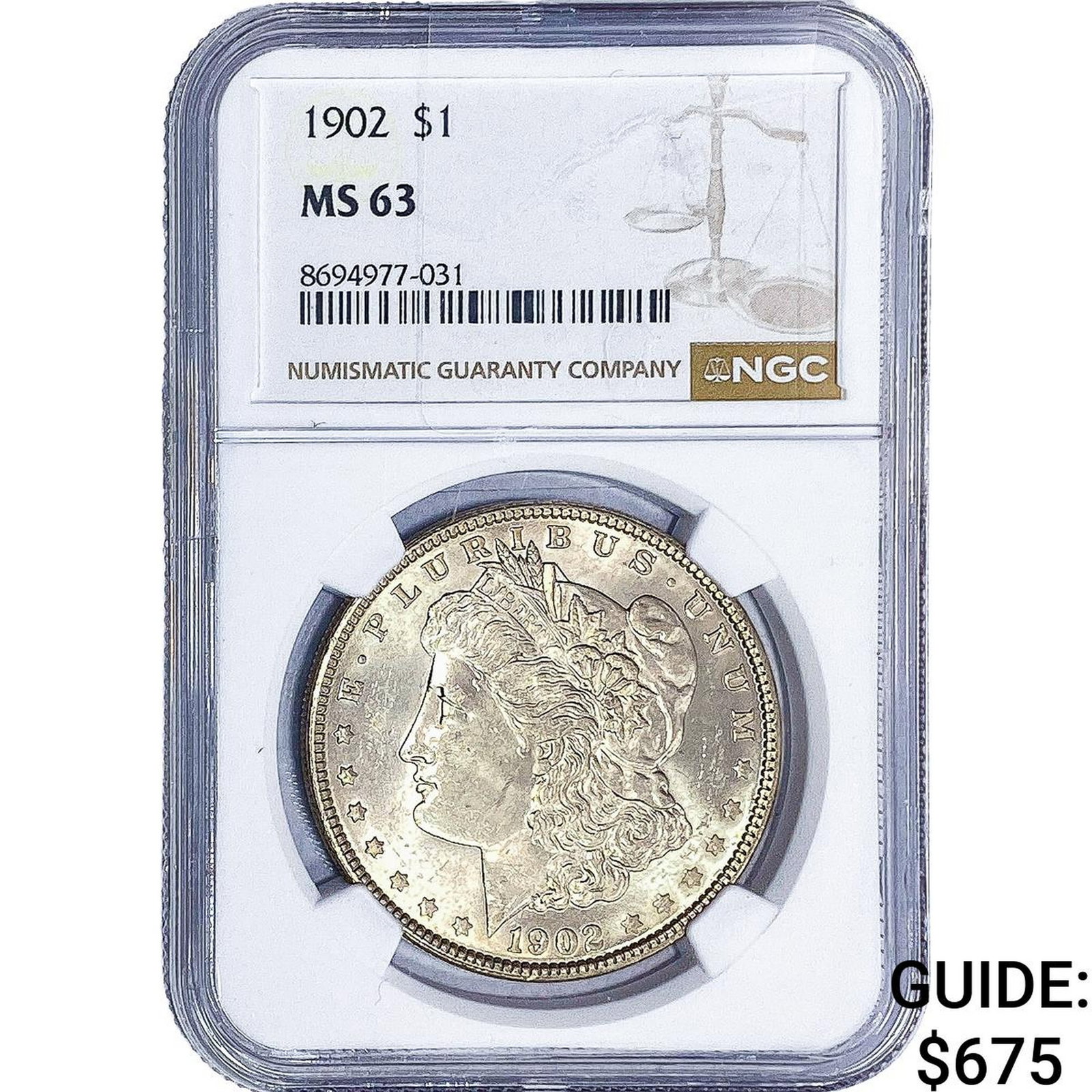 1902 Morgan Silver Dollar NGC MS63 (1 of 2)