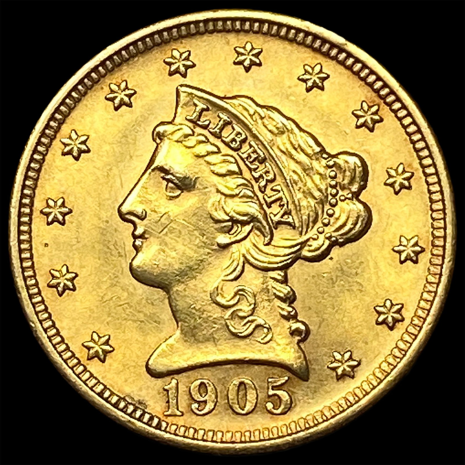 1905 Liberty Head Gold $2.5 Quarter Eagle UNCIRCULATED: 1905 Liberty Head Gold $2.5 Quarter Eagle UNCIRCULATED