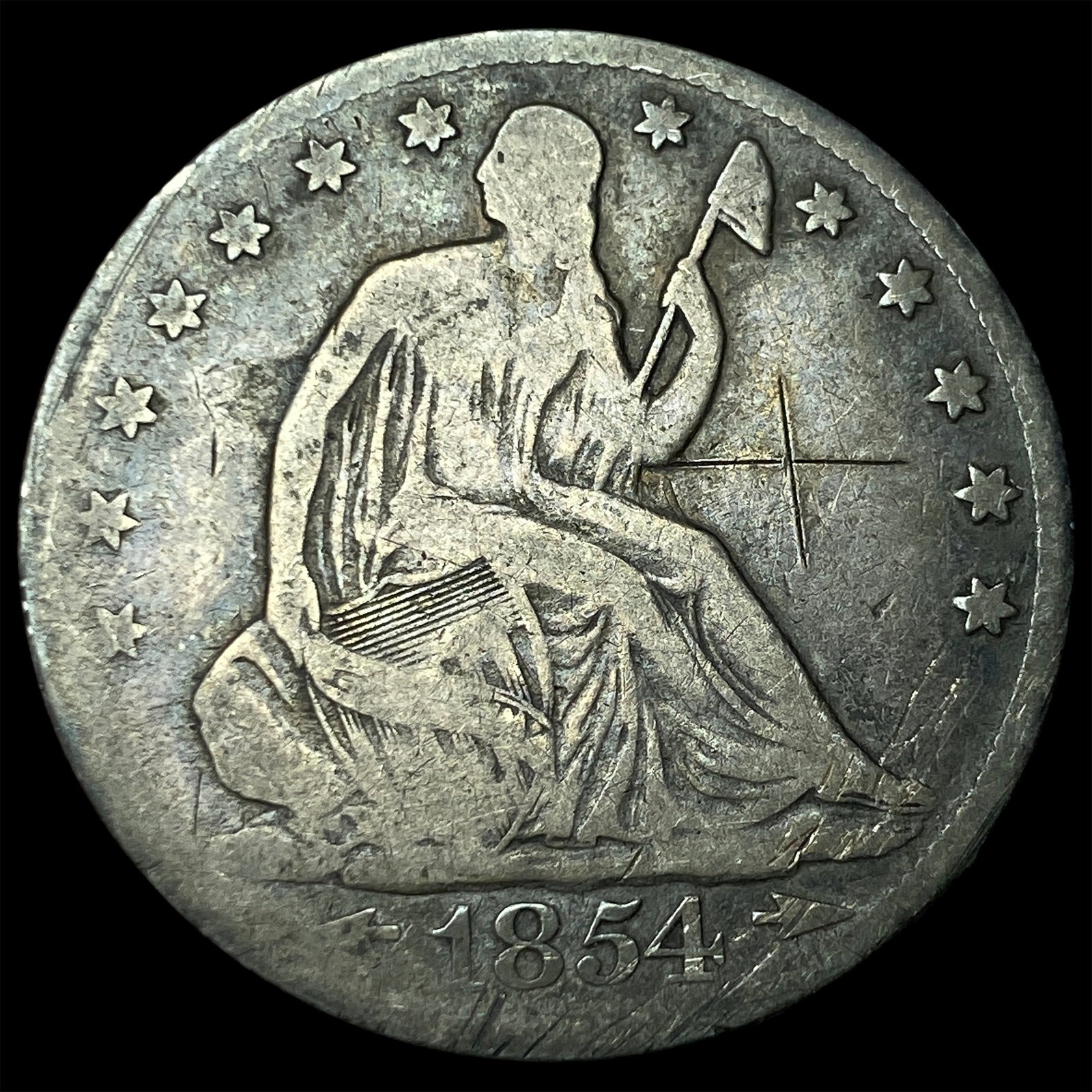 1854-O Arrows Seated Liberty Half Dollar NICELY CIRCULATED: 1854-O Arrows Seated Liberty Half Dollar NICELY CIRCULATED
